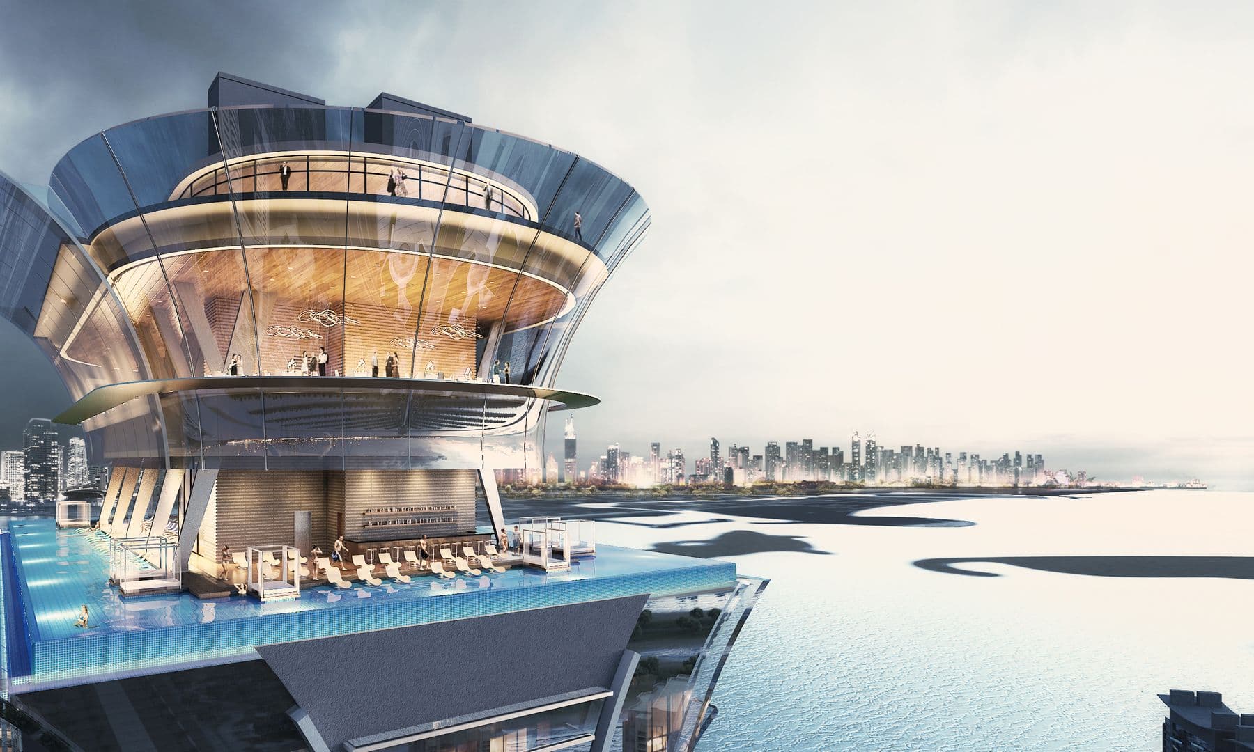 Palm Beach Tower 3 amenity Infinity Swimming Pool - Dubai Marina, Dubai - by Nakheel