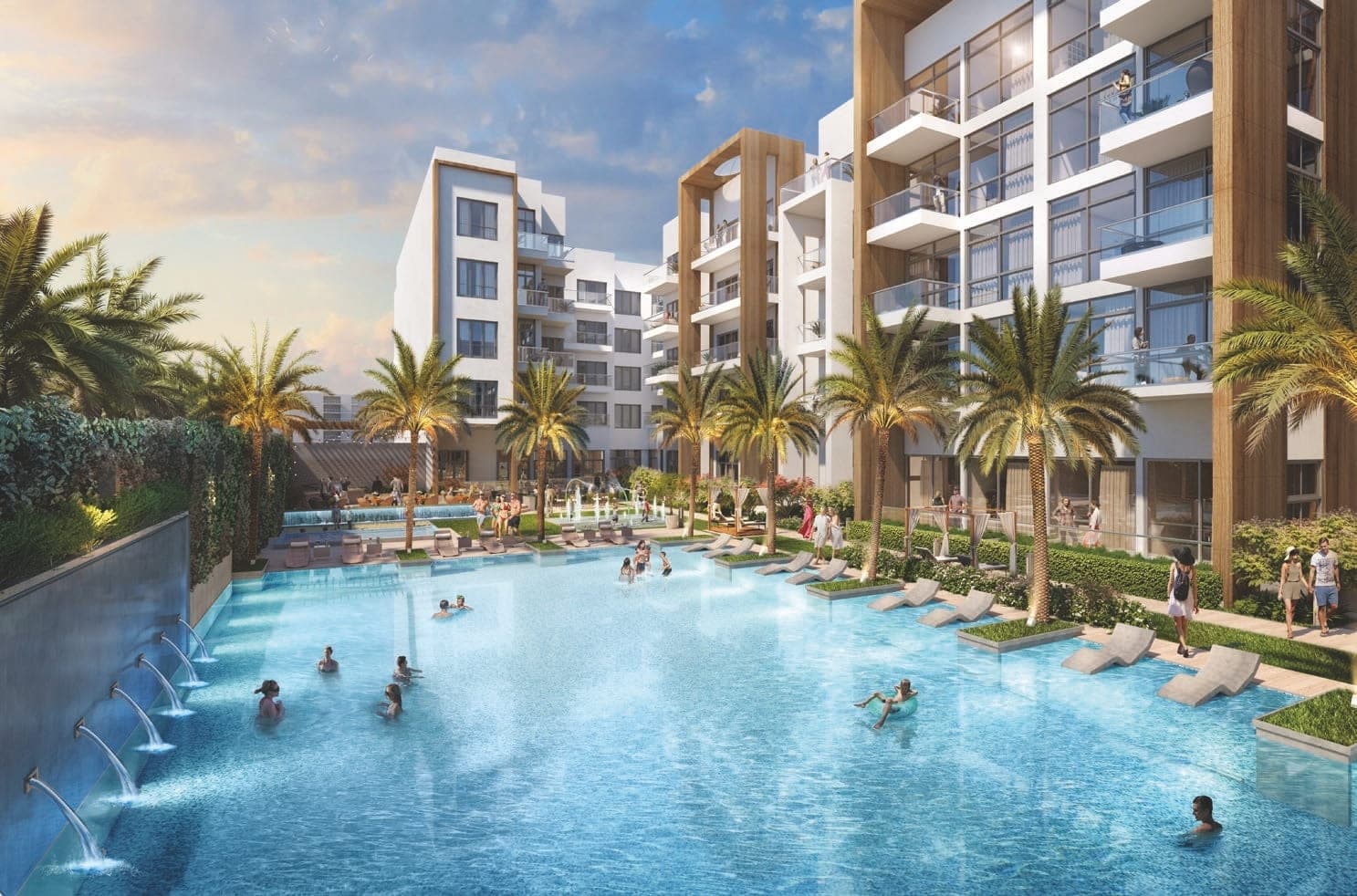 Pantheon Elysee amenity Large Swimming Pool - JVC (Jumeirah Village Circle), Dubai - by Pantheon