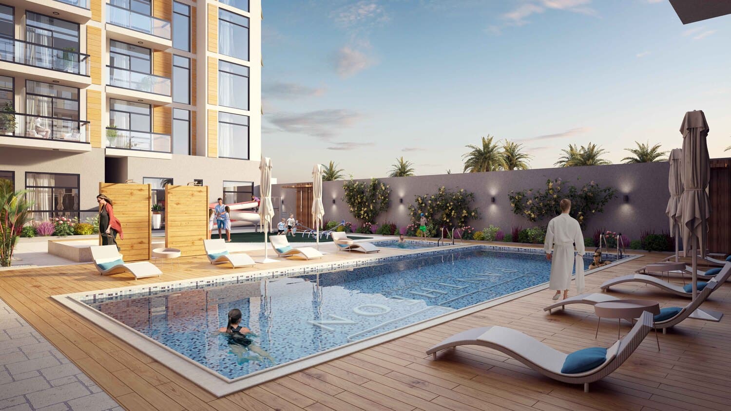 Pantheon Elysee III amenity Adult Swimming Pool - JVC (Jumeirah Village Circle), Dubai - by Pantheon