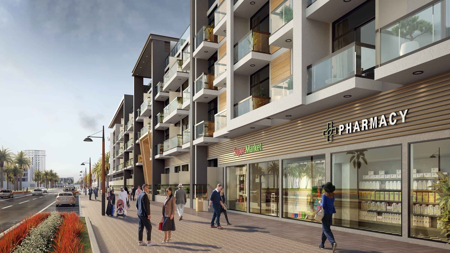 Pantheon Elysee III amenity Ground-Level Shops & Cafes - JVC (Jumeirah Village Circle), Dubai - by Pantheon