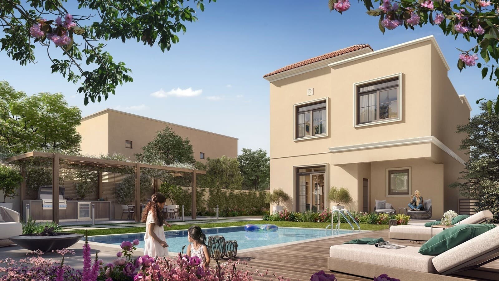 Paradise Hills amenity Resort-Inspired Community Swimming Pool - Damac Lagoons, Dubai - by Gulf Land Property Developers
