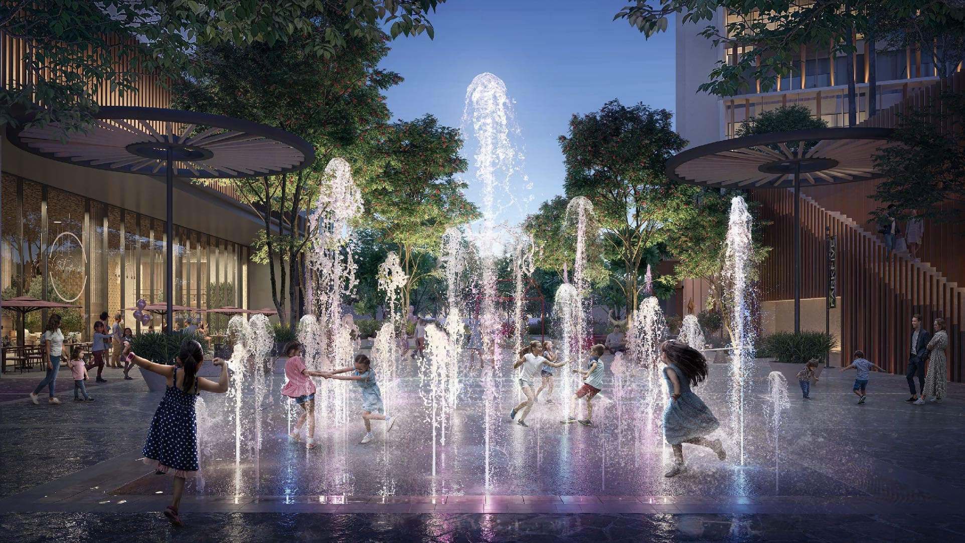 Park Five amenity Water Fountains - Dubai Production City, Dubai - by Deyaar