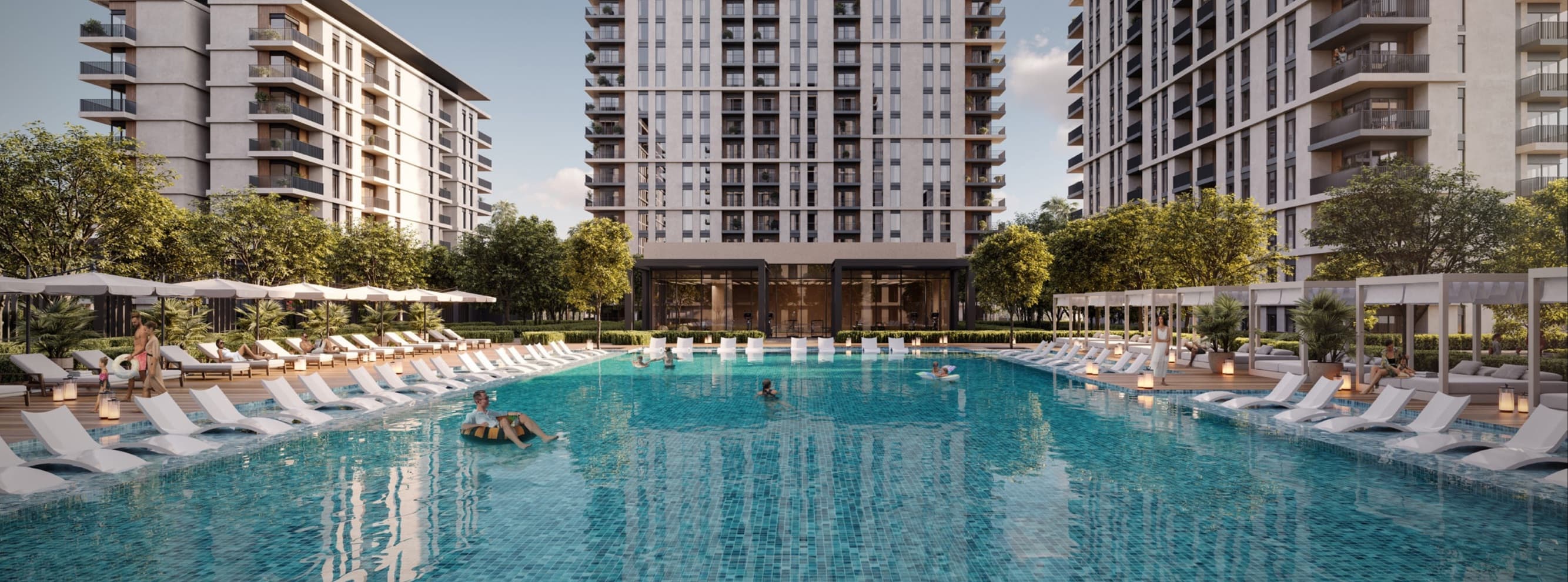Park Lane amenity Infinity Pool & Pool Deck - Dubai Hills, Dubai - by Emaar