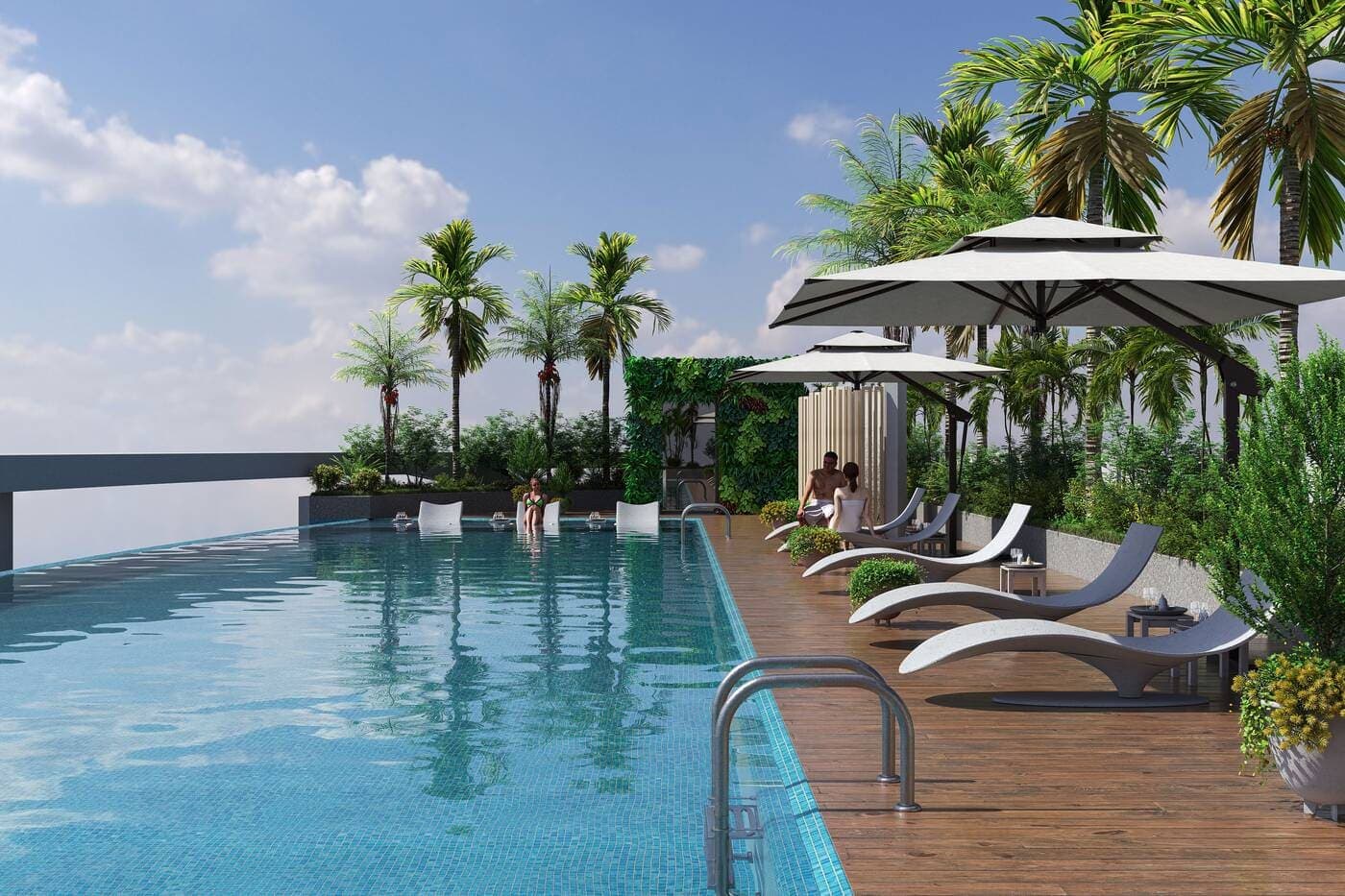 Parkside Boulevard amenity Rooftop Pool Lounge - Arjan, Dubai - by Tabeer Real Estate Development LLC