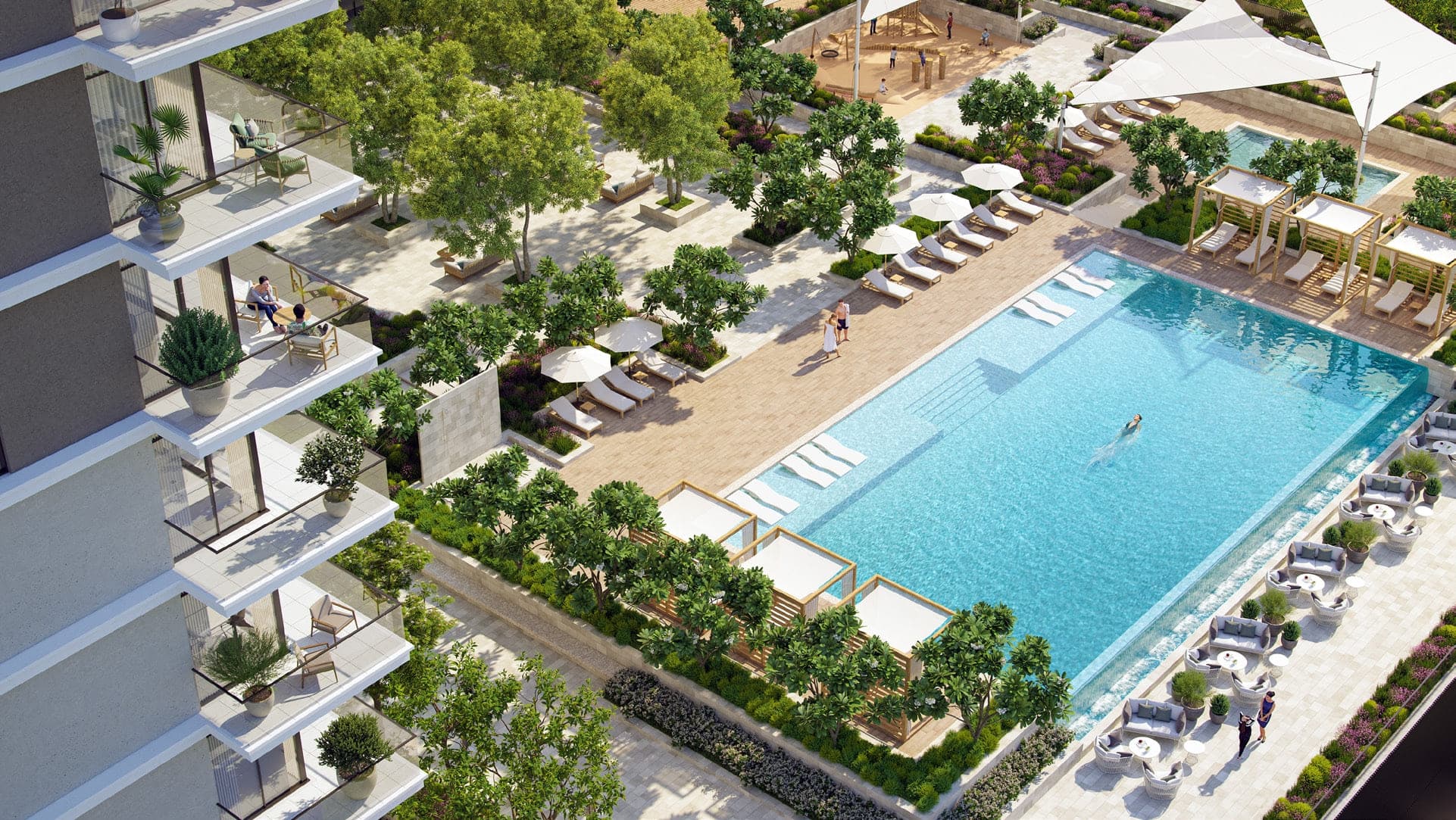 Parkside Hills amenity Infinity Pool & Pool Deck - Dubai Hills, Dubai - by Emaar