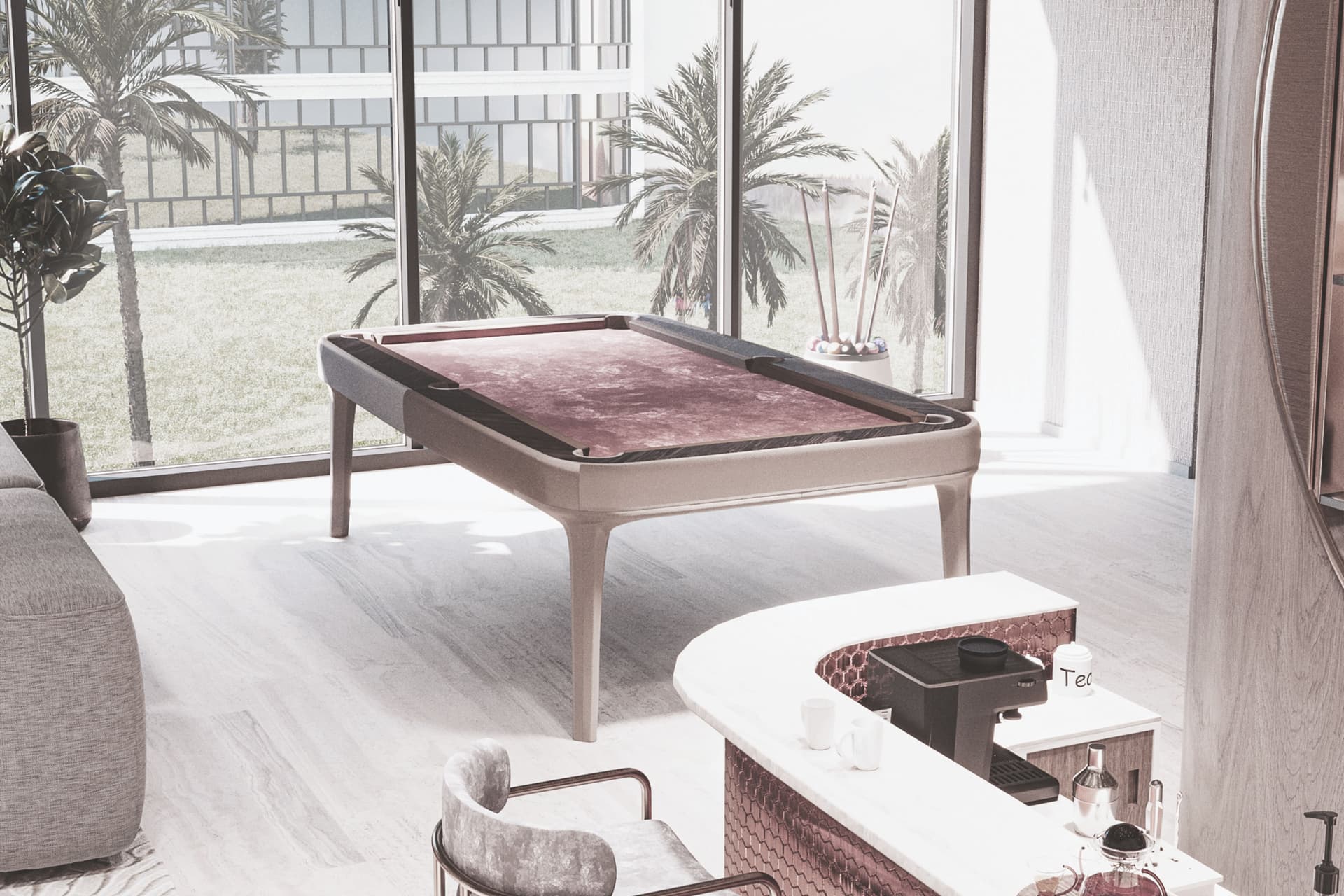 Pearl House II amenity Club Room With Billiard Table in JVC (Jumeirah Village Circle), Dubai, by Imtiaz Development