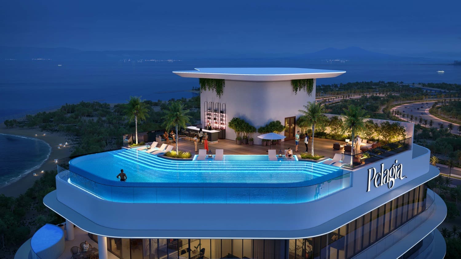 Pelagia amenity Rooftop Infinity Pool - Al Marjan Island, Dubai - by BNW Developments