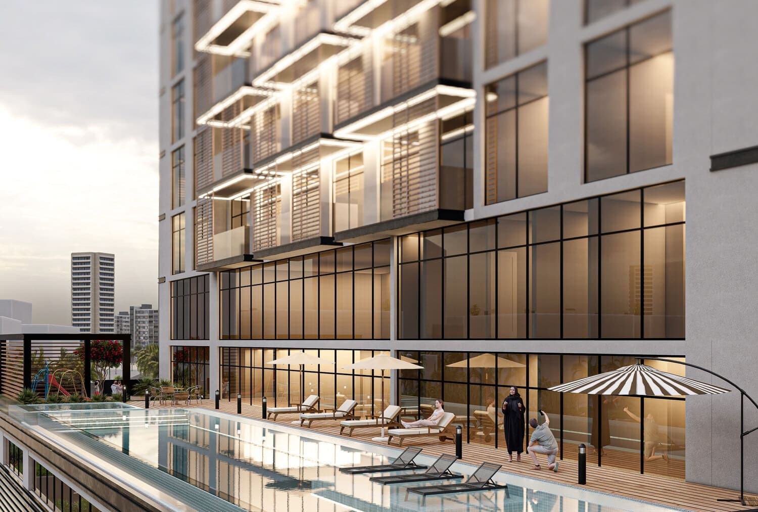 PG One amenity Infinity Pool - Al Furjan, Dubai - by Pure Gold Living