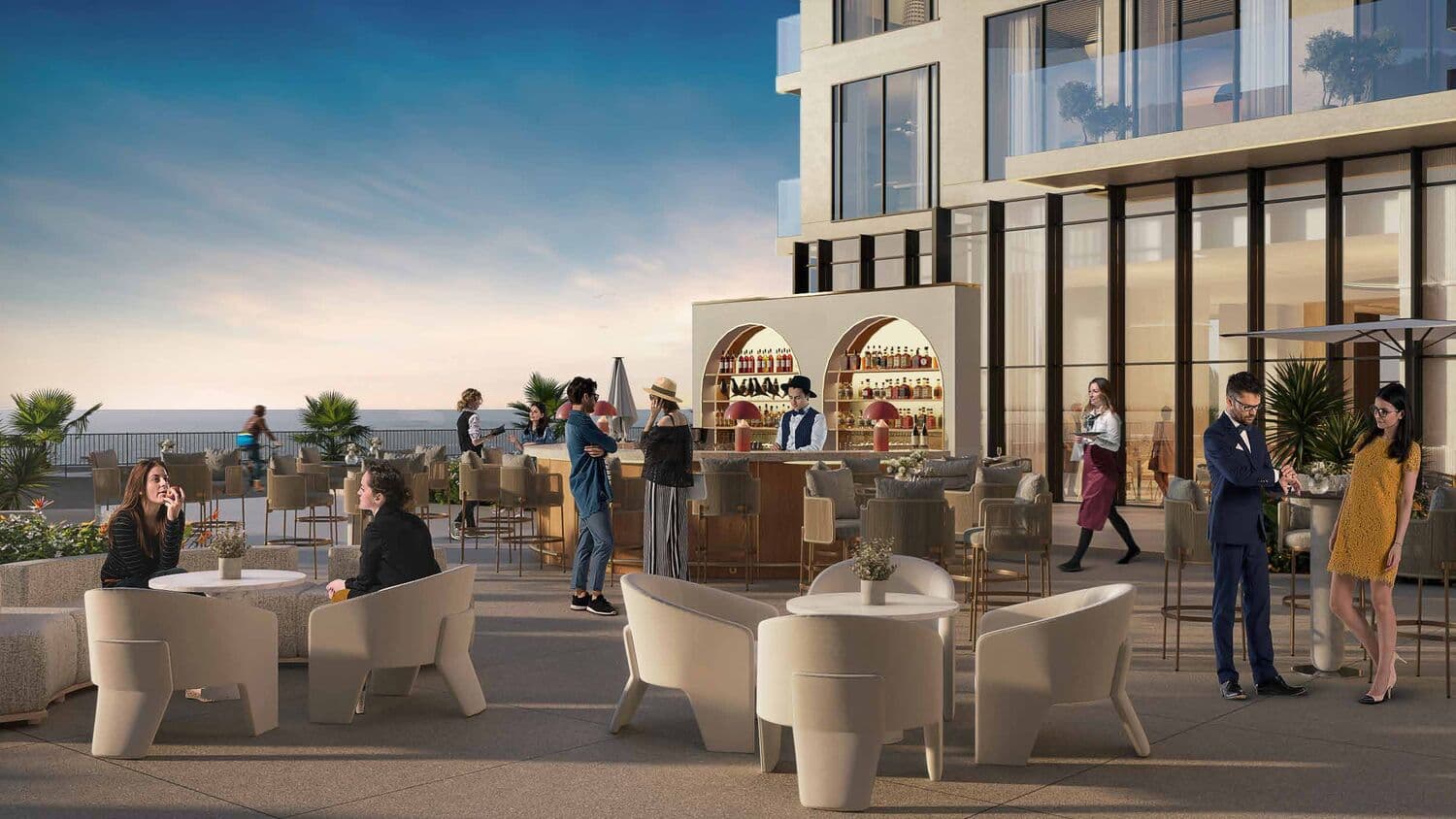 Playa Viva amenity Outdoor Cafe - Al Marjan Island, Dubai - by Uniestate Properties