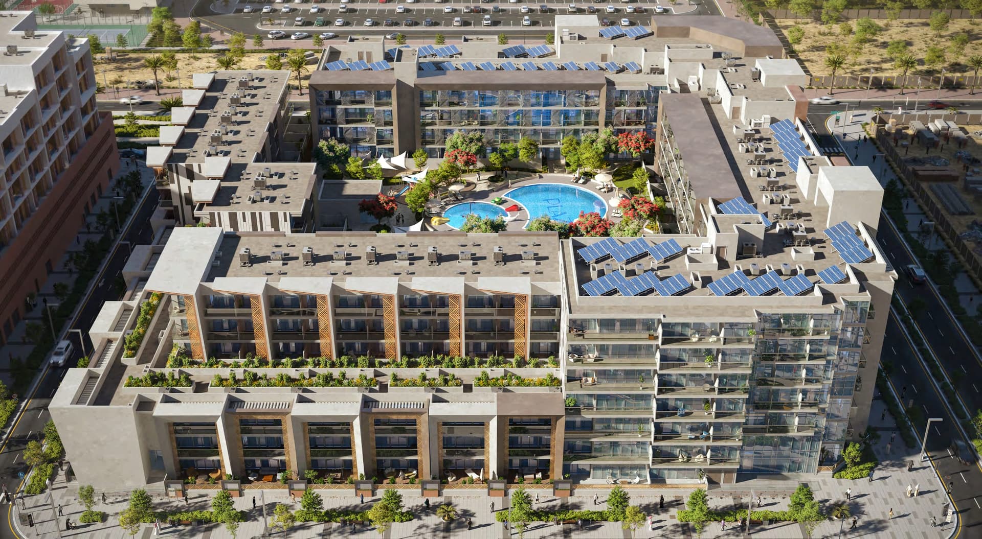 Plaza Reportage exterior view in Masdar City, Abu Dhabi, by Reportage Properties