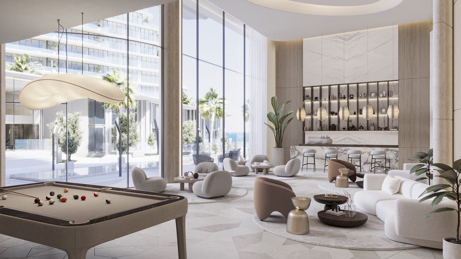 Porto Playa amenity Clubhouse Area - Mina Al Arab, Dubai - by Ellington and RAK Properties