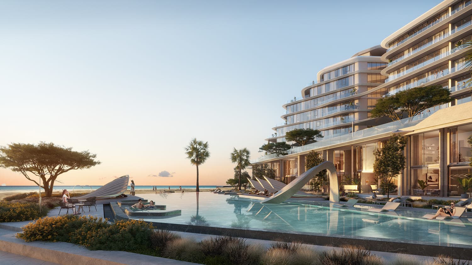 Porto Playa amenity Pool Deck - Mina Al Arab, Dubai - by Ellington and RAK Properties