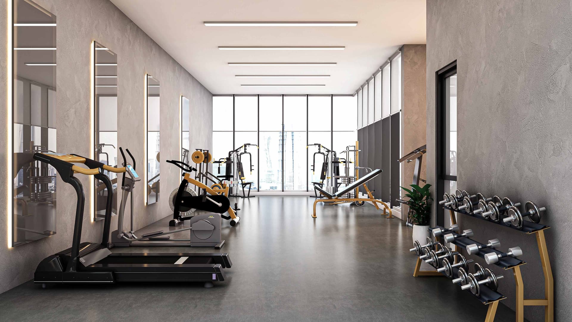 Prime Residency 3 amenity Gym in Al Furjan, Dubai, by Prescott