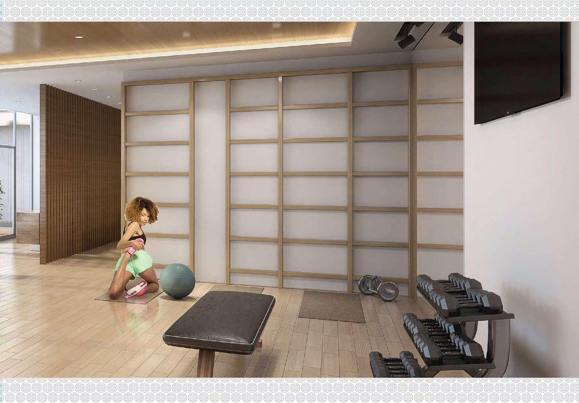 Q Gardens Boutique Residences amenity Unwinding Yoga Studio - Arjan, Dubai - by AYS Developers