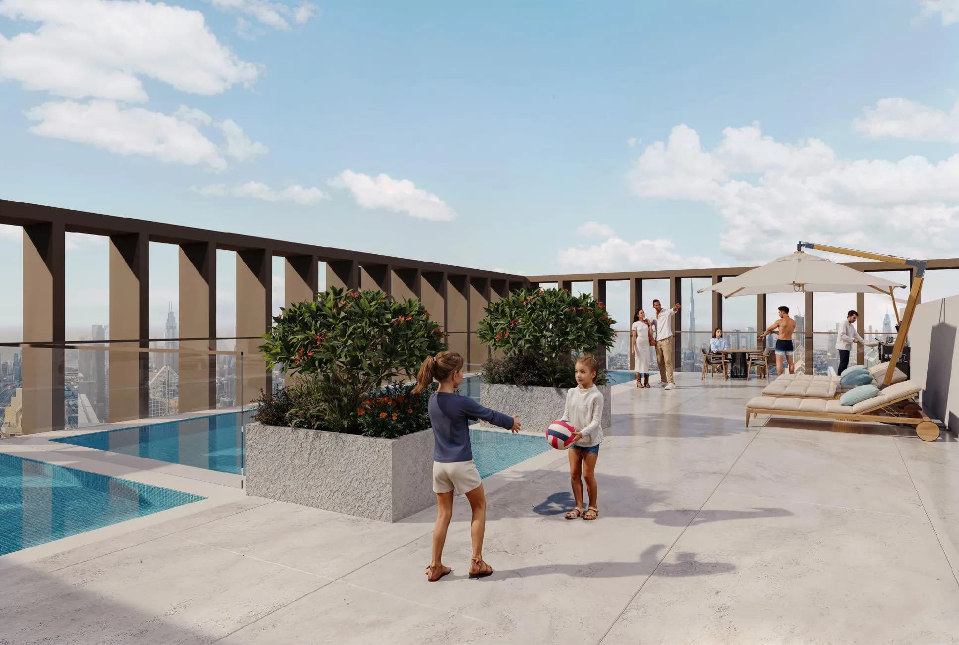 Rabdan Square amenity Pool Lounge - Meydan, Dubai - by Rabdan Developments
