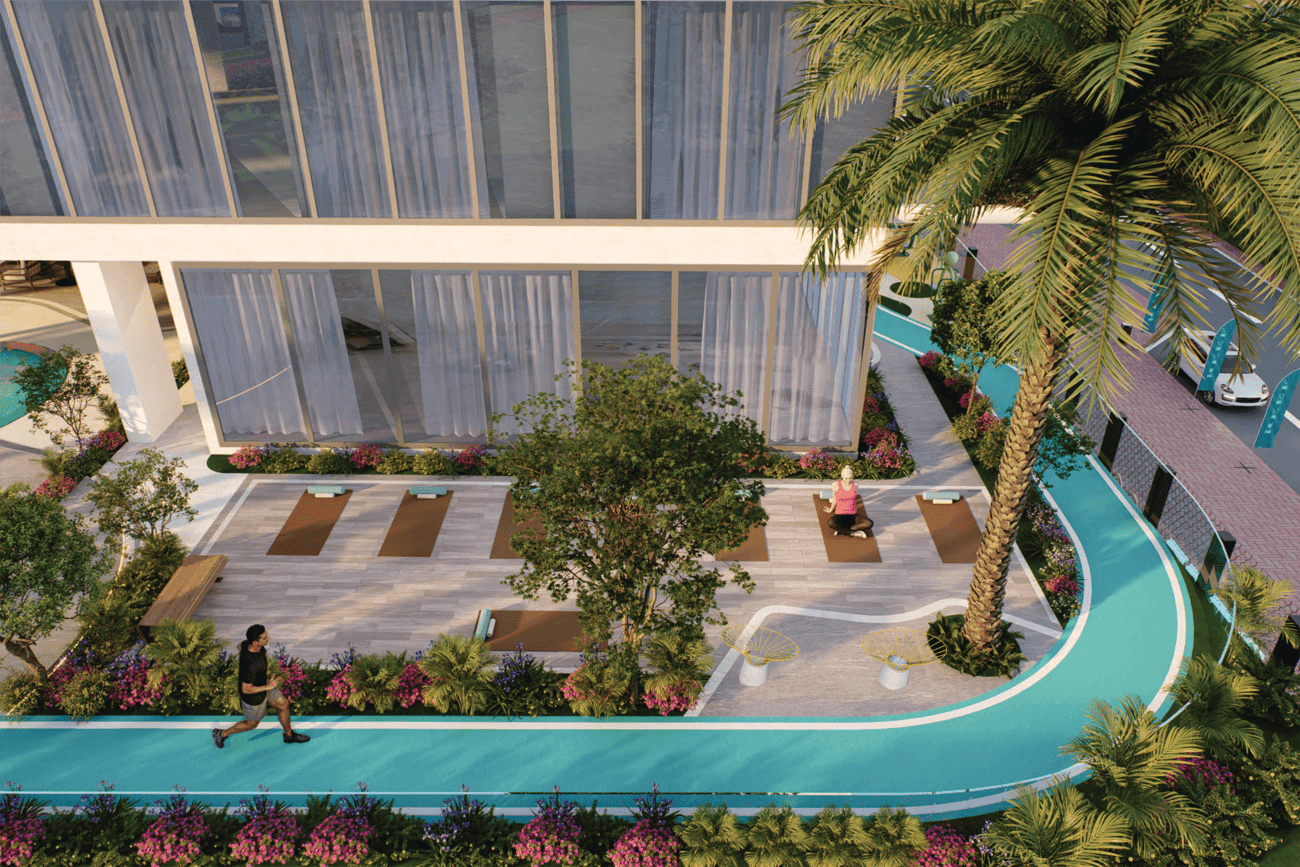Reef 1000 amenity 360 Jogging Track in Dubailand Residence Complex, Dubai, by Reef Luxury Development