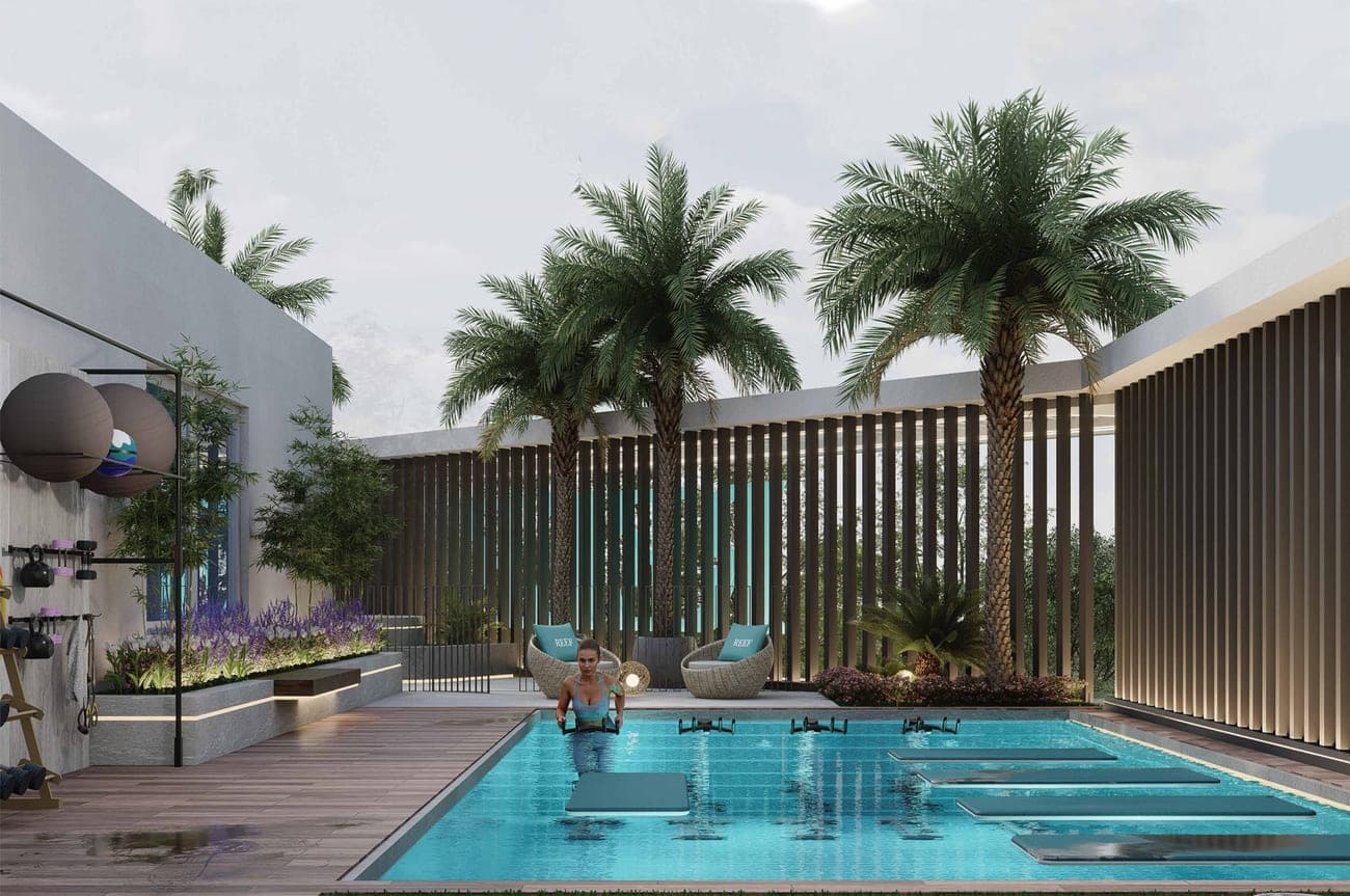 Reef 1000 amenity Exercise Pool - Dubailand Residence Complex, Dubai - by Reef Luxury Development