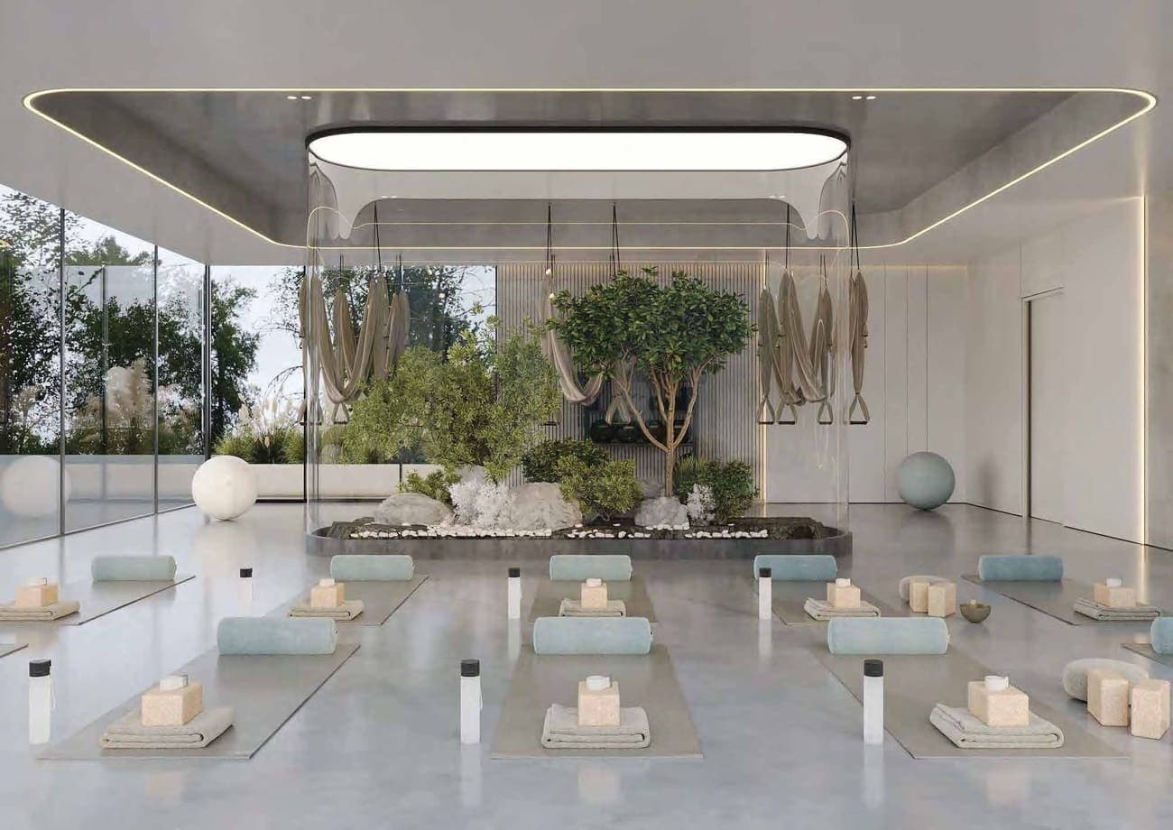 Reef 1000 amenity Indoor Yoga Area - Dubailand Residence Complex, Dubai - by Reef Luxury Development