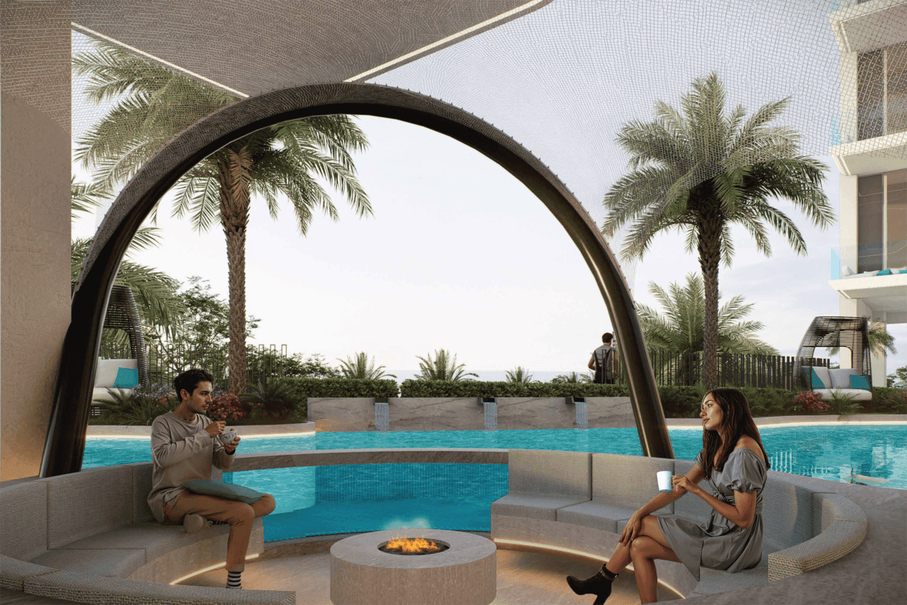 Reef 1000 amenity Sunken Seating Area - Dubailand Residence Complex, Dubai - by Reef Luxury Development