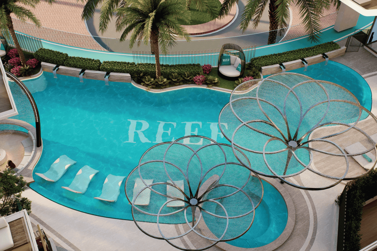 Reef 1000 amenity Swimming Pool in Dubailand Residence Complex, Dubai, by Reef Luxury Development