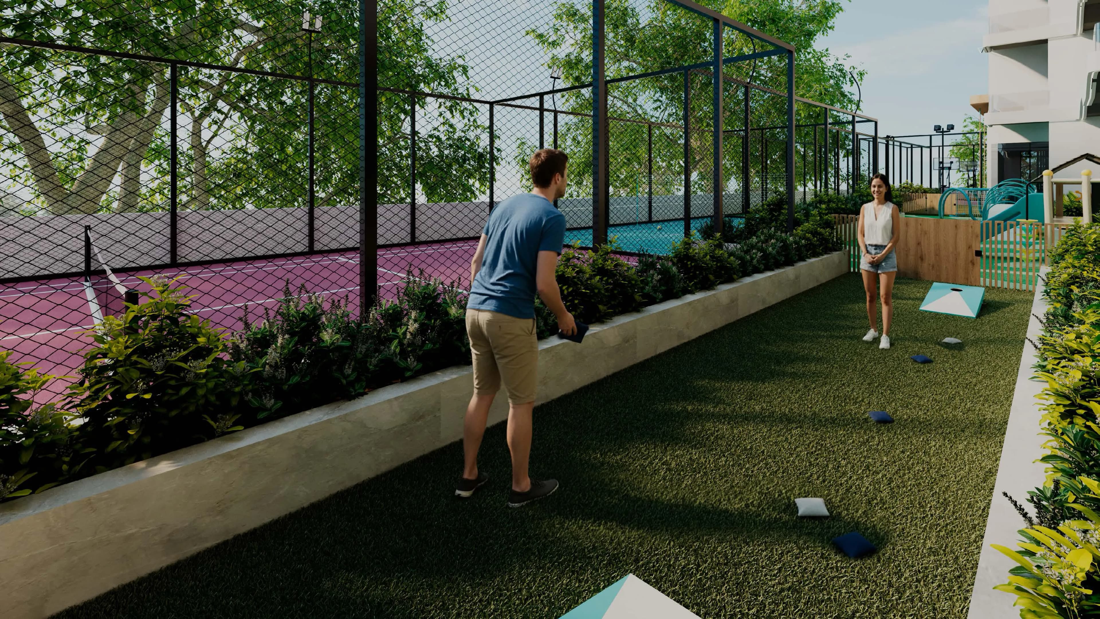 REEF 996 amenity Cornhole Court - Dubai Production City, Dubai - by Reef Luxury Development