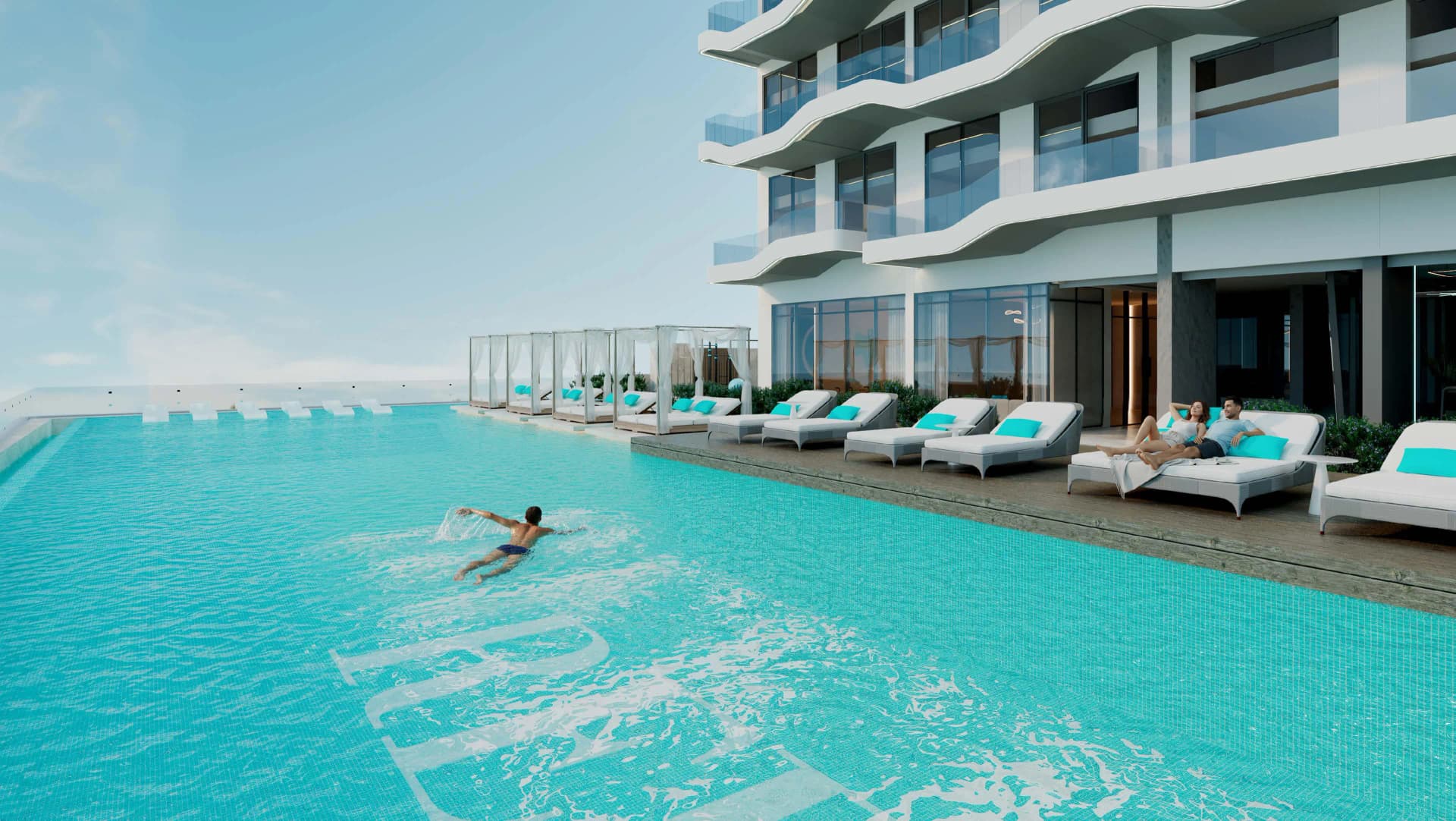 REEF 996 amenity Infinity Swimming Pool in Dubai Production City, Dubai, by Reef Luxury Development