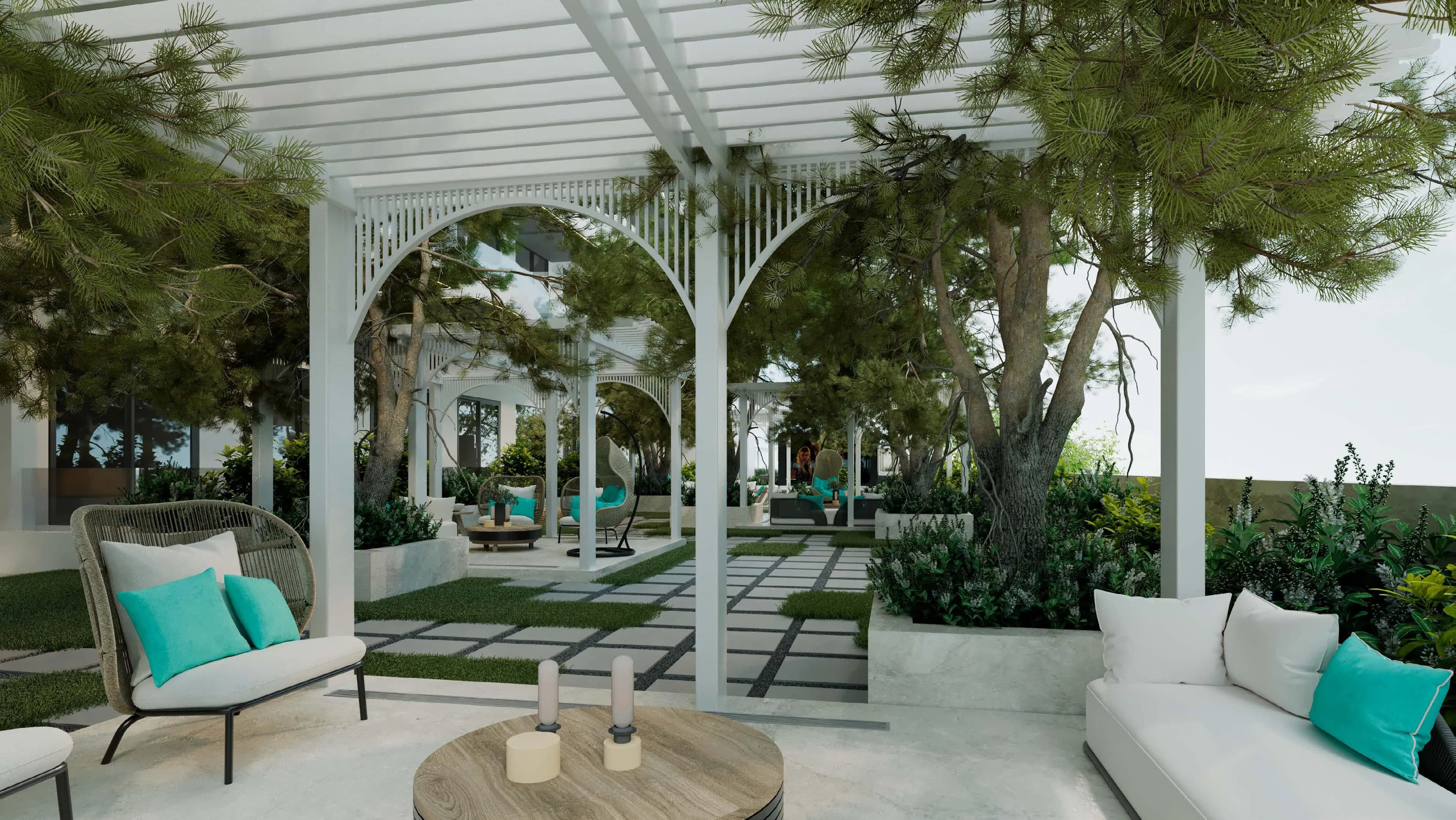 REEF 996 amenity Outdoor Cooled Garden Lounges - Dubai Production City, Dubai - by Reef Luxury Development