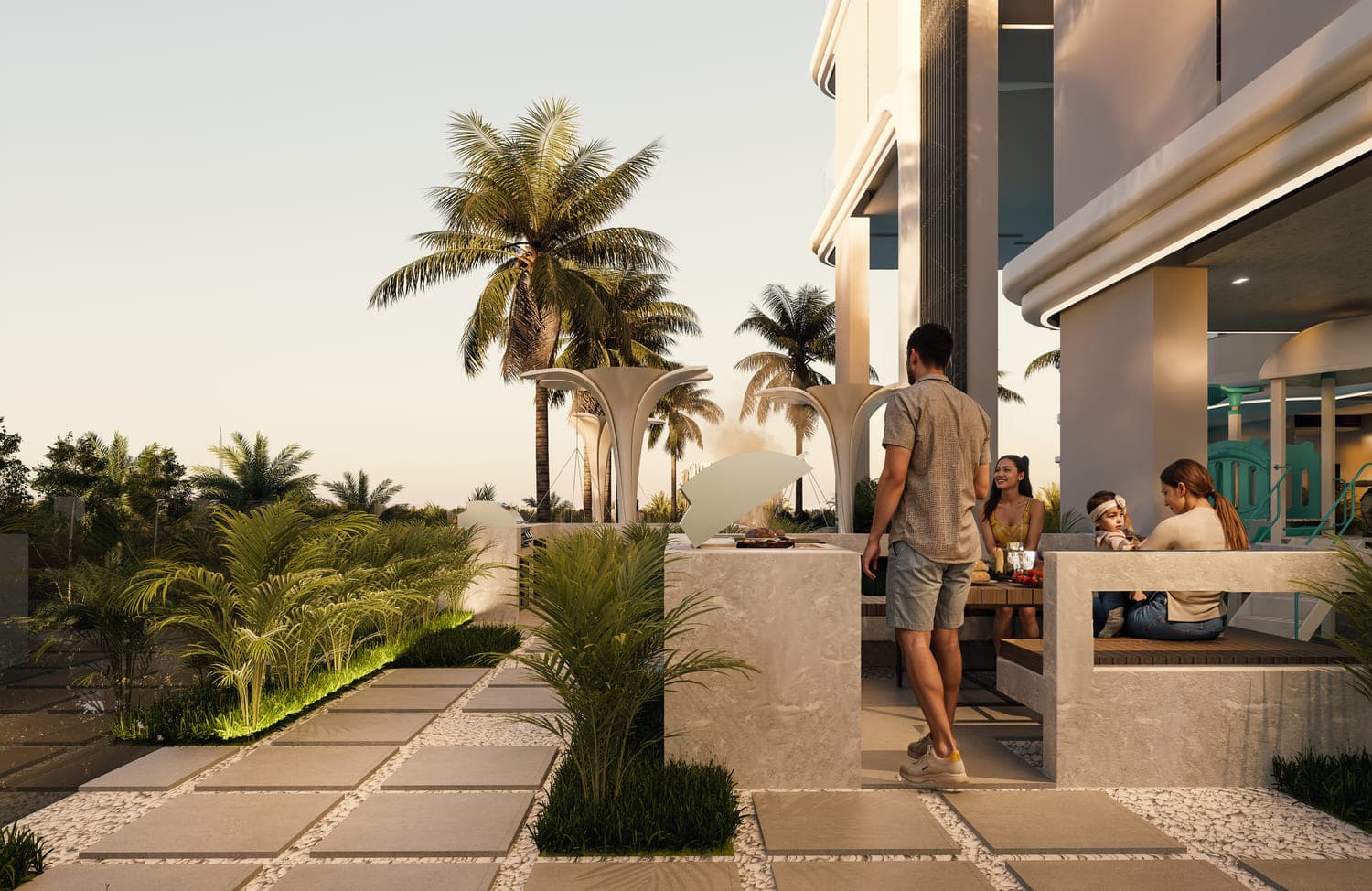Reef 997 amenity Bbq Area - Dubai Islands, Dubai - by Reef Luxury Development