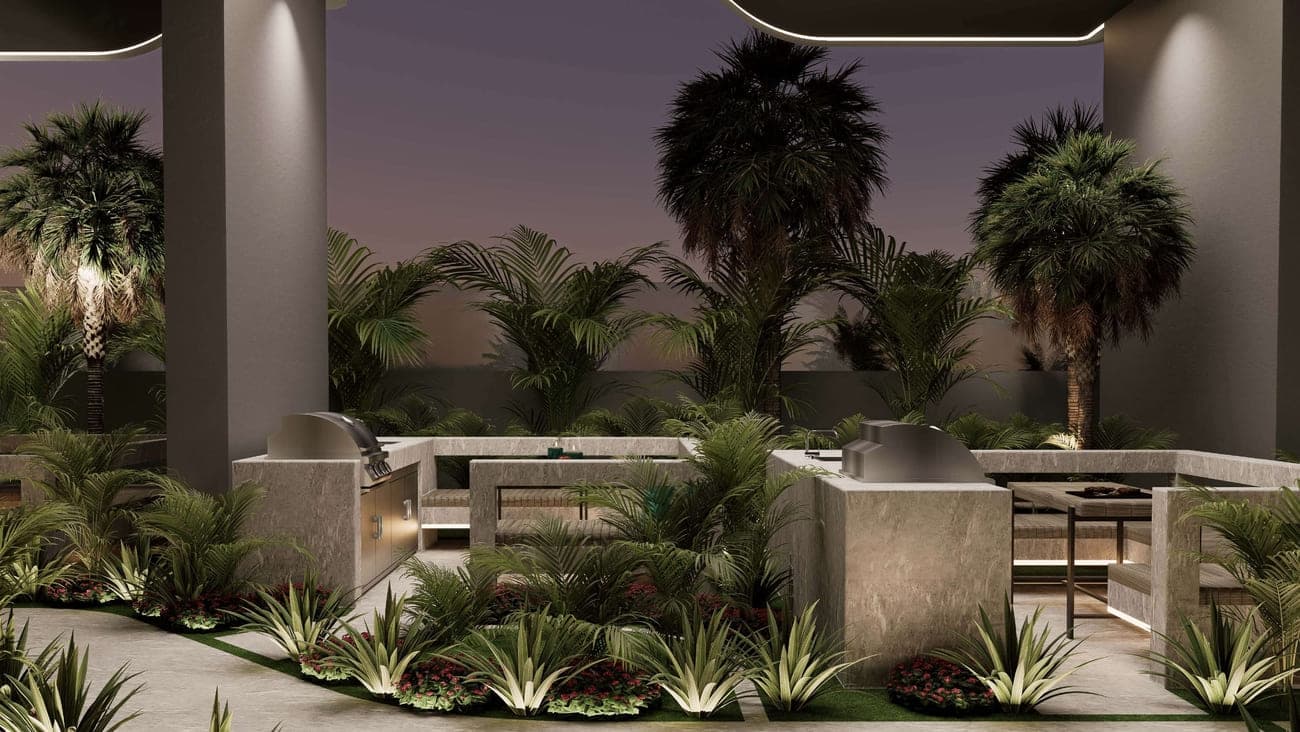 Reef 998 amenity Bbq Area in Dubailand Residence Complex, Dubai, by Reef Luxury Development