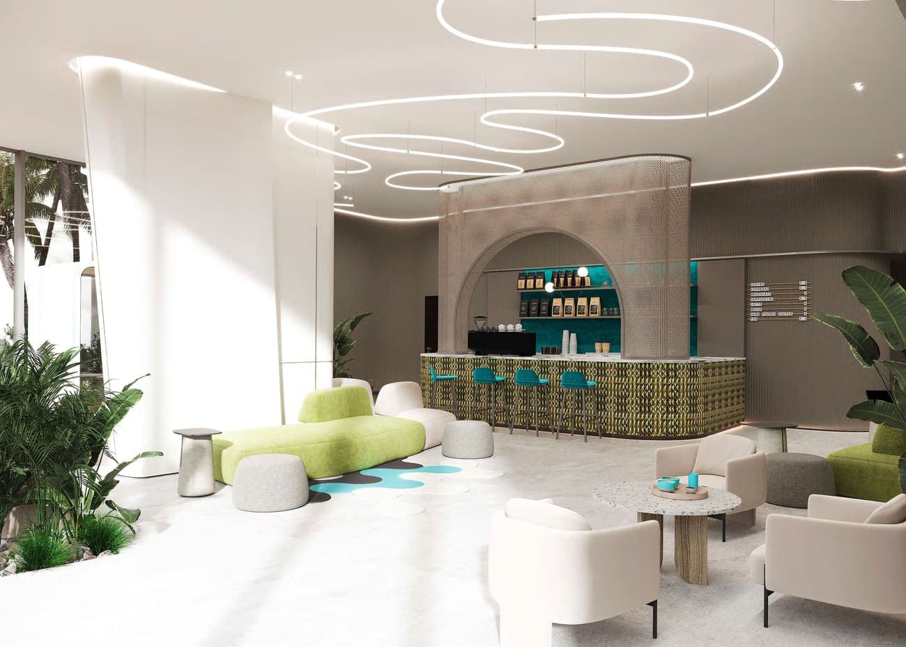 Reef 998 amenity Co-Working Zone in Dubailand Residence Complex, Dubai, by Reef Luxury Development