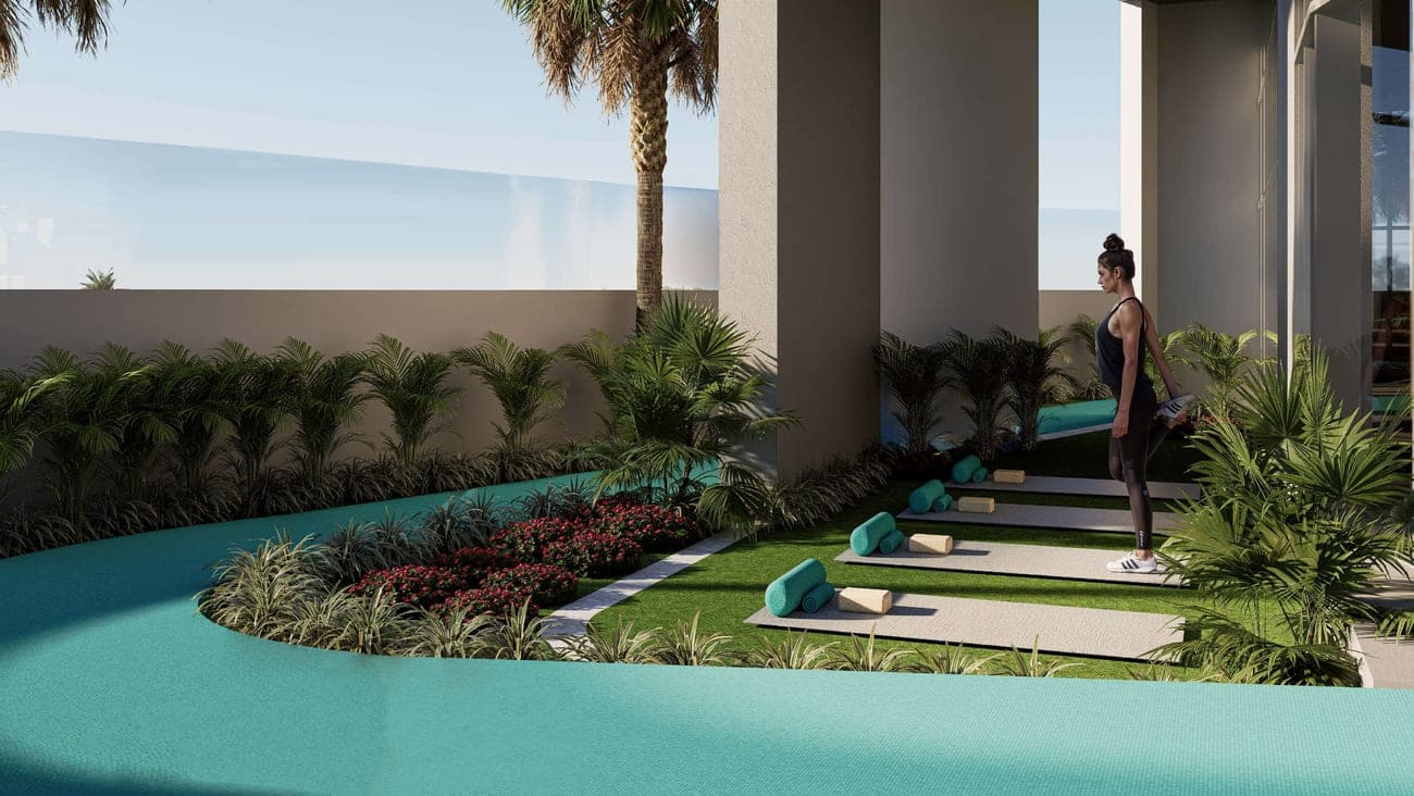 Reef 998 amenity Jogging Track / Yoga in Dubailand Residence Complex, Dubai, by Reef Luxury Development