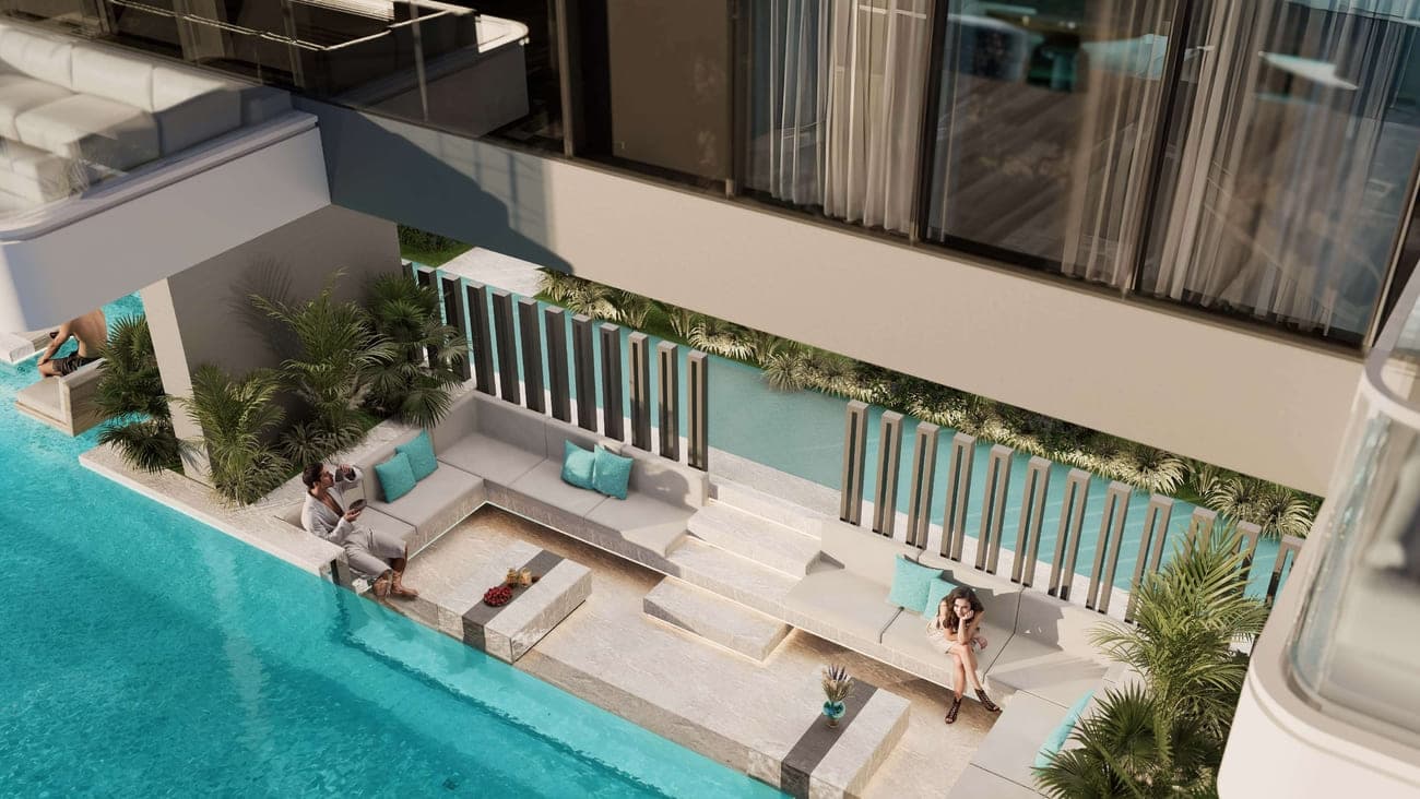 Reef 998 amenity Sunken Seating in Dubailand Residence Complex, Dubai, by Reef Luxury Development