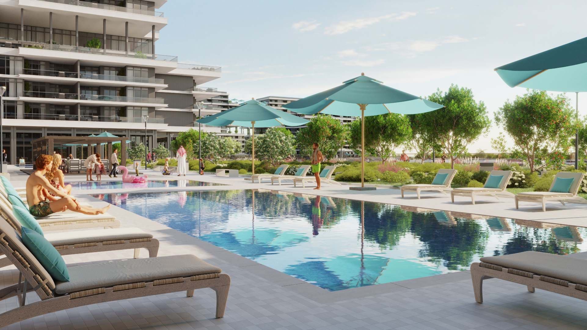 Reem Hills Apartments Phase 2 amenity Swimming Pool - Abu Dhabi, Dubai - by Q Properties