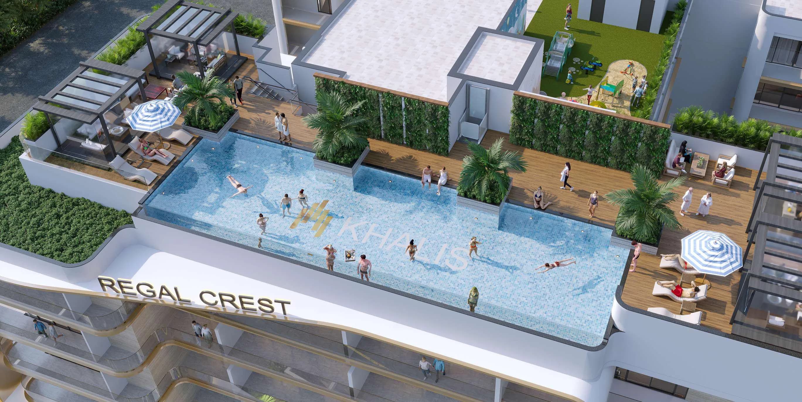 Regal Crest amenity Infinity Swimming Pool - Dubai South, Dubai - by Al Khalis Properties