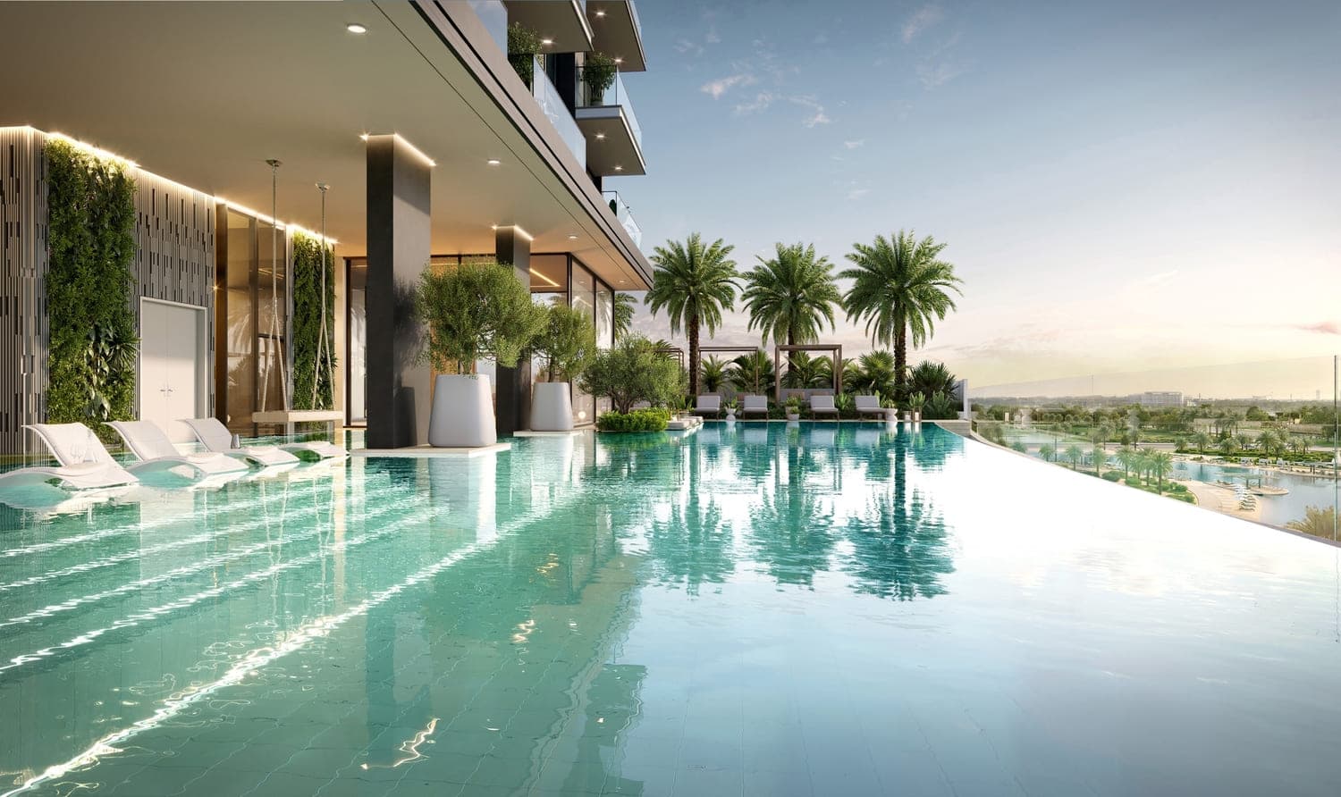 Riverton House amenity Infinity Pool - Bukadra, Dubai - by Ellington