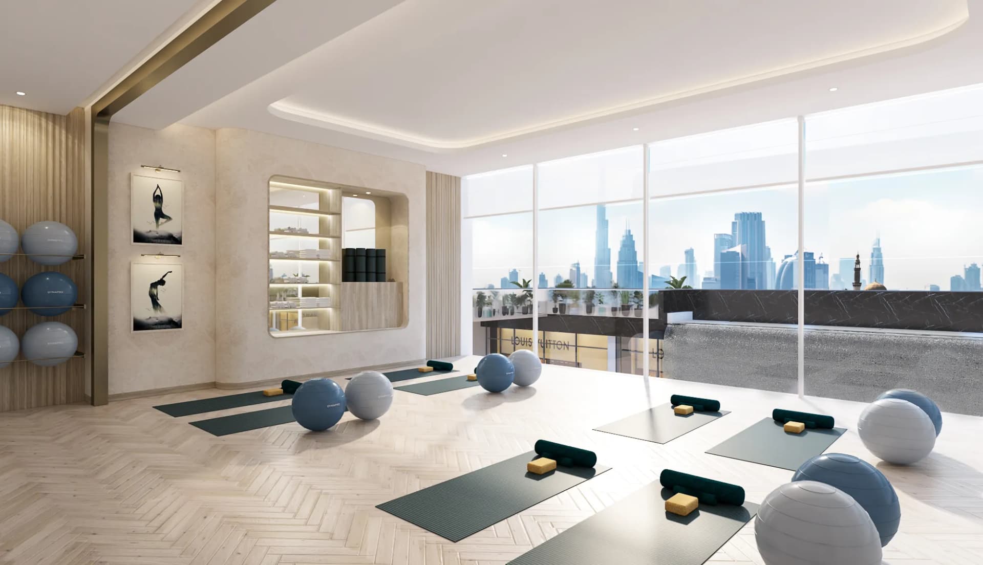 Riviera 56 amenity Yoga Area in Meydan, Dubai, by Azizi
