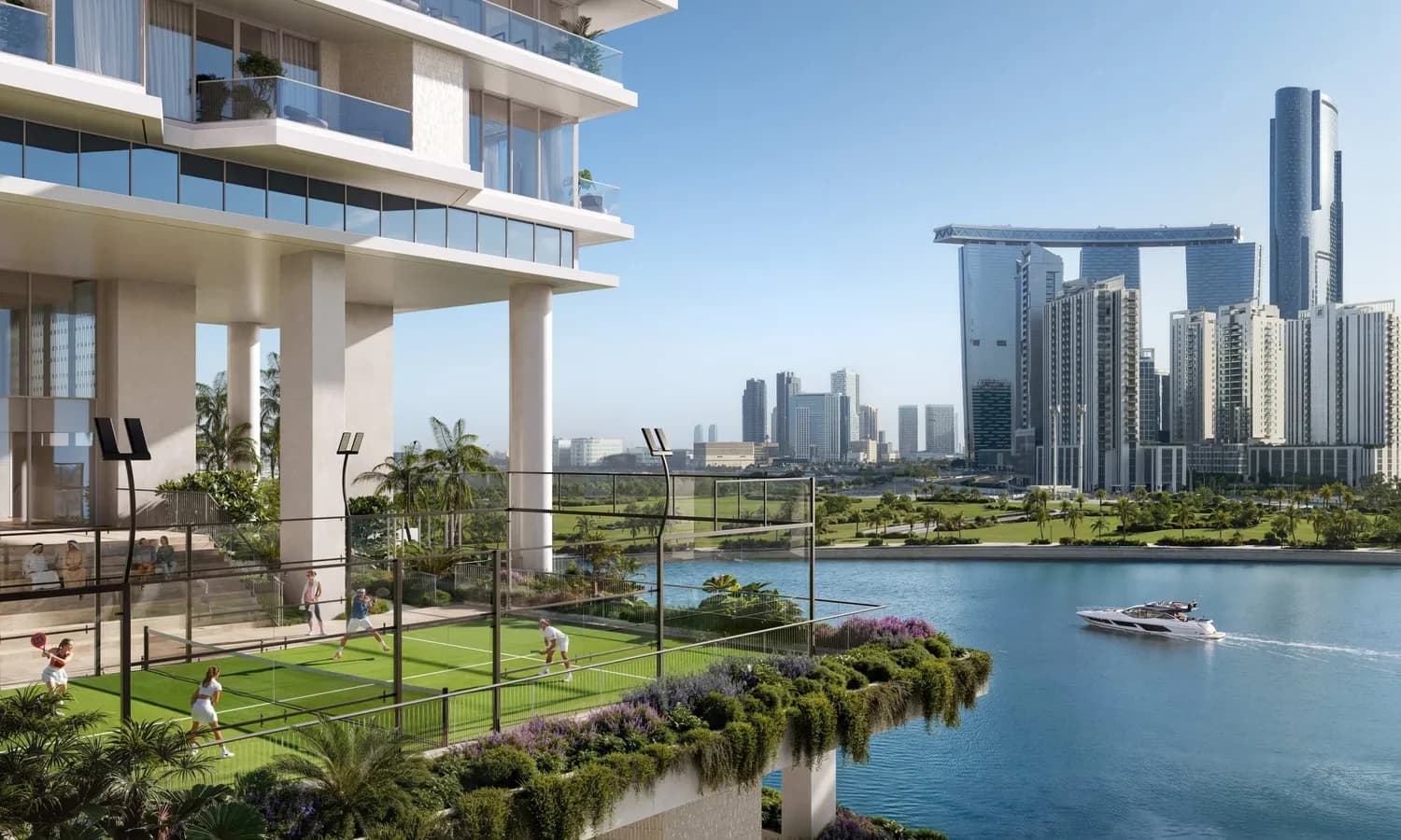 Riviera Residence amenity Padel Court - Abu Dhabi, Dubai - by Mered