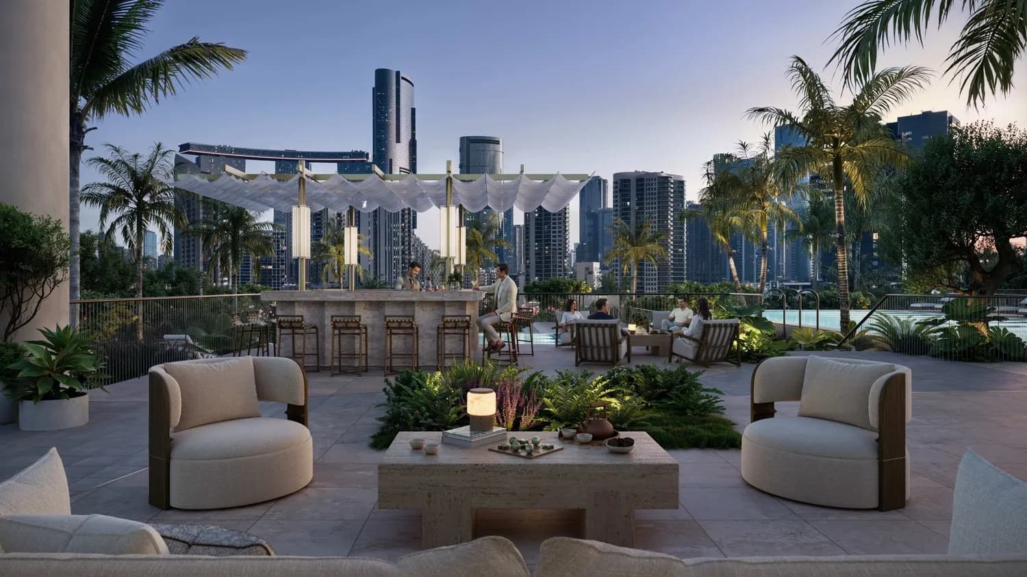 Riviera Residence amenity Rooftop Bar - Abu Dhabi, Dubai - by Mered