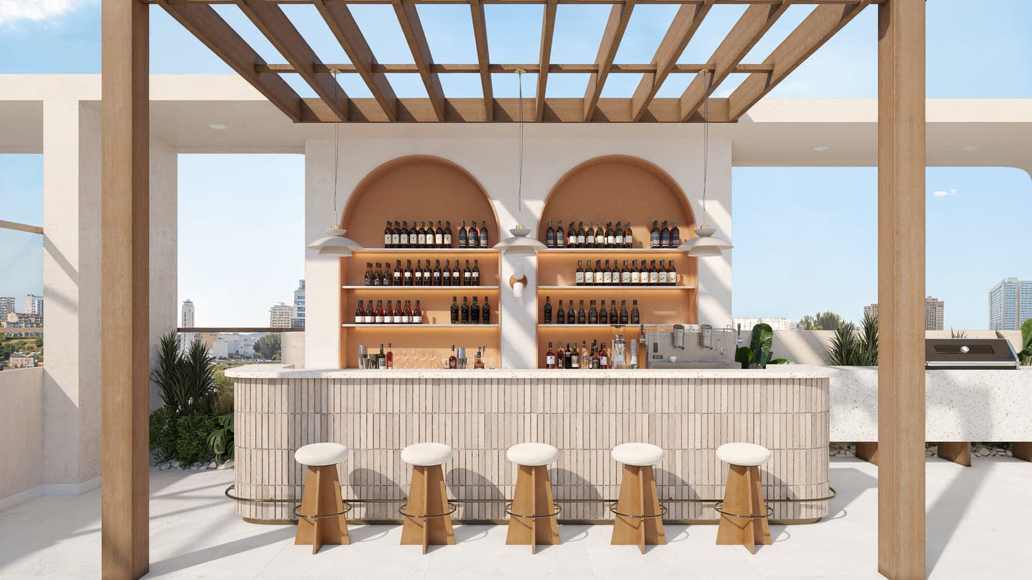 Rivo amenity Rooftop Bar - Dubailand Residence Complex, Dubai - by Grovy Developers
