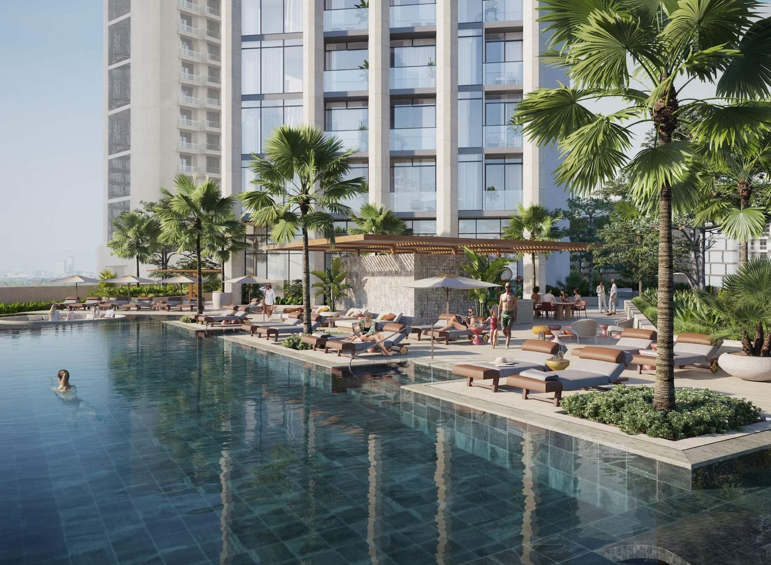 Rixos Residences amenity Podium Level Swimming Pool in Downtown Dubai, Dubai, by East and West International Group