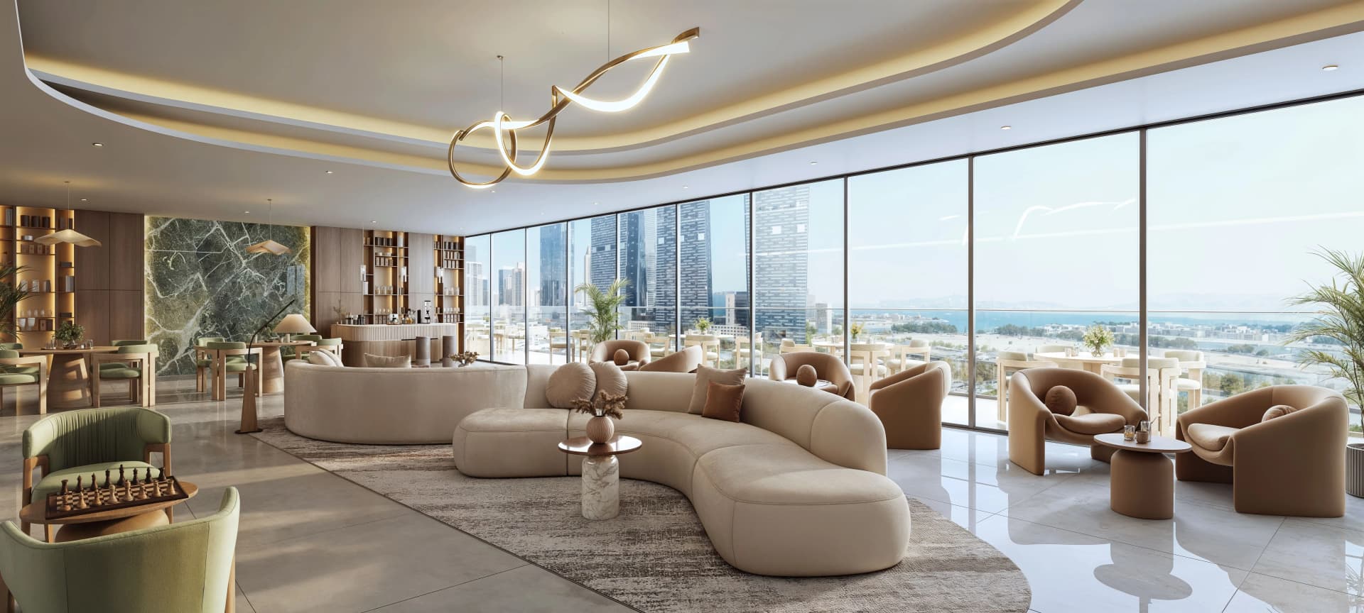 Rotana Residences North Tower amenity Residents’ Lounge in Abu Dhabi, by Royal Development Holding