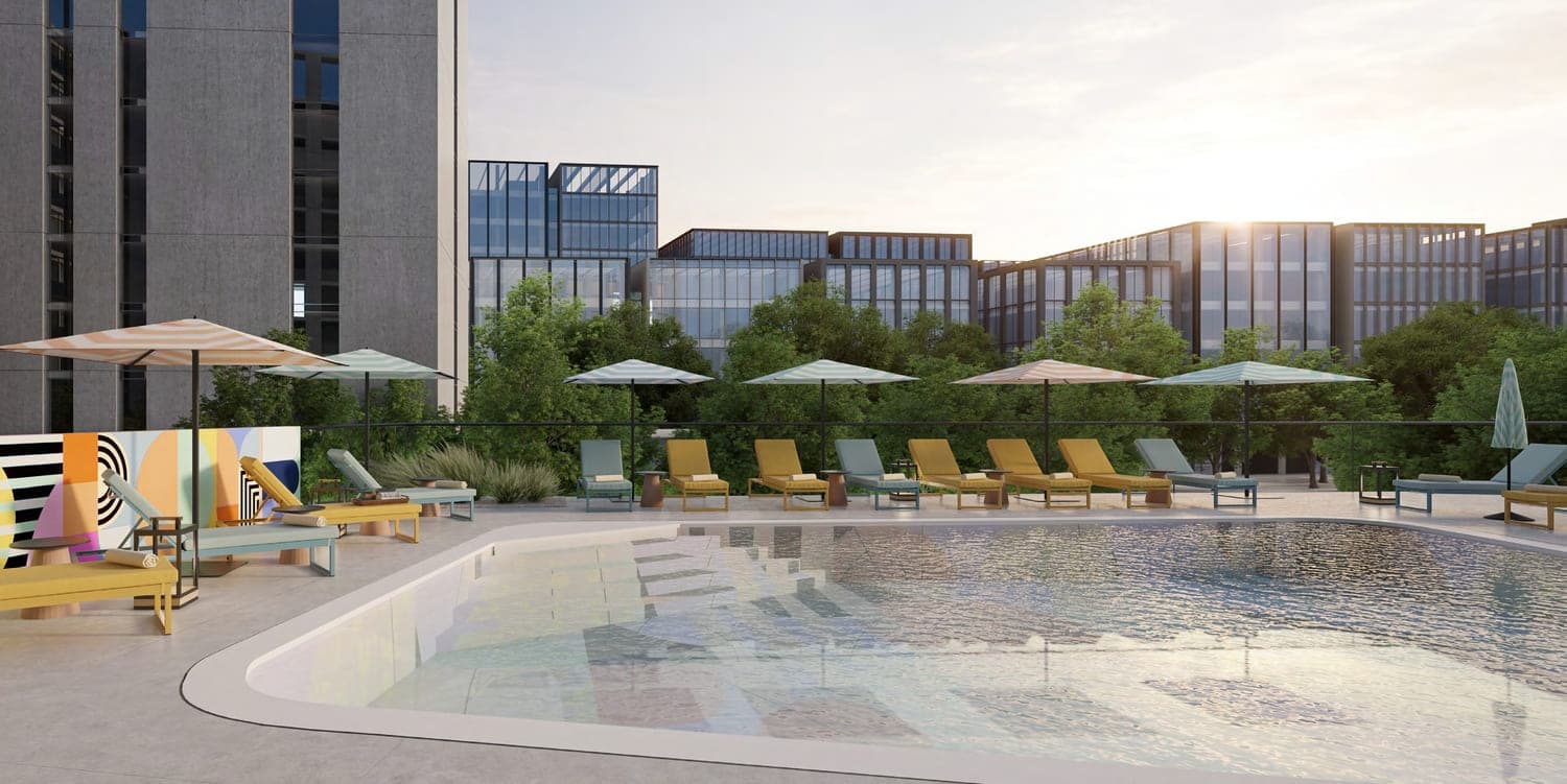 Rove Home Aljada amenity Swimming Pool - Muwaileh Commercial, Dubai - by Arada