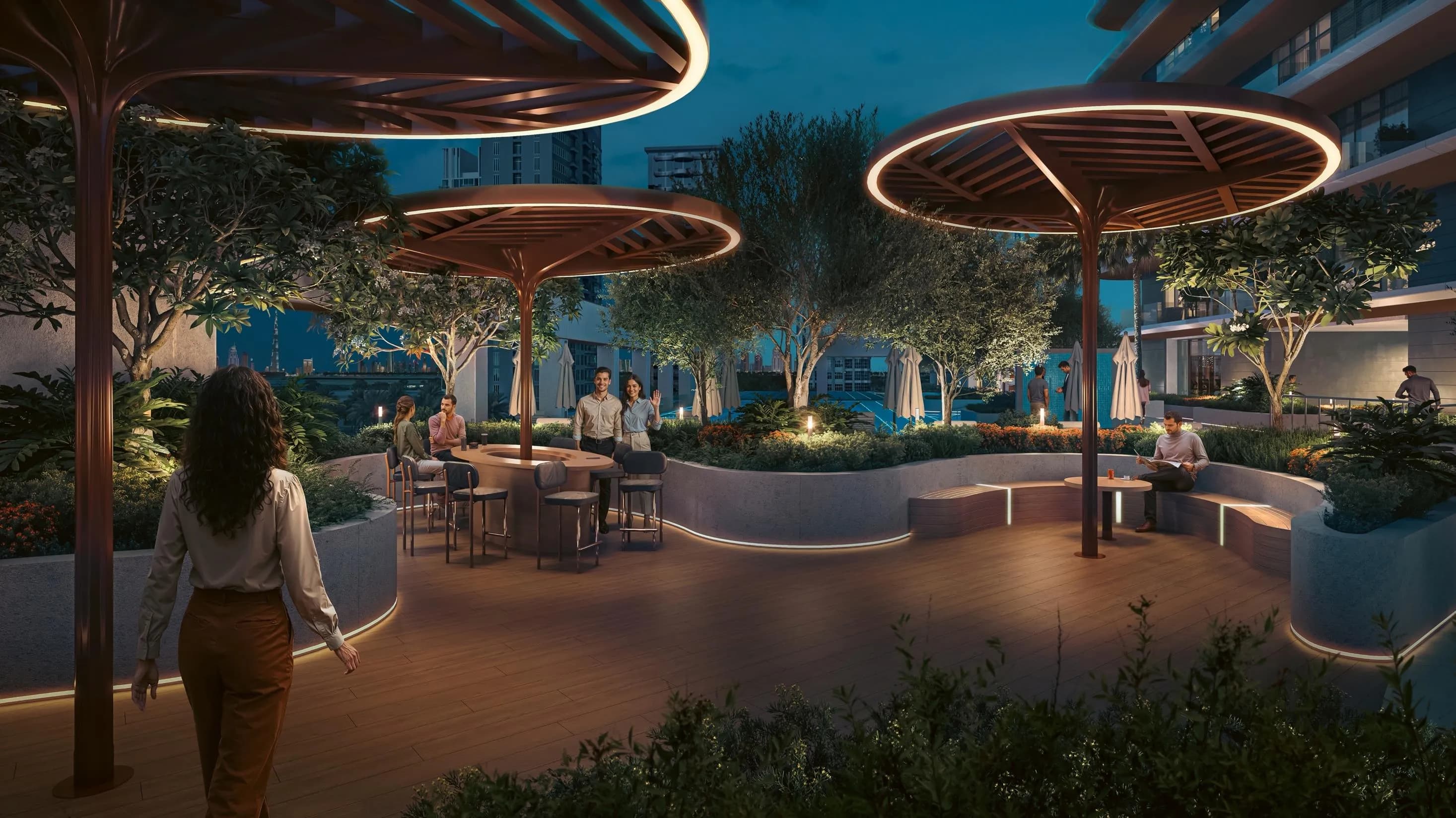 Rove Home Meydan Horizon amenity Co-working Terrace - Meydan, Dubai - by ALAIN