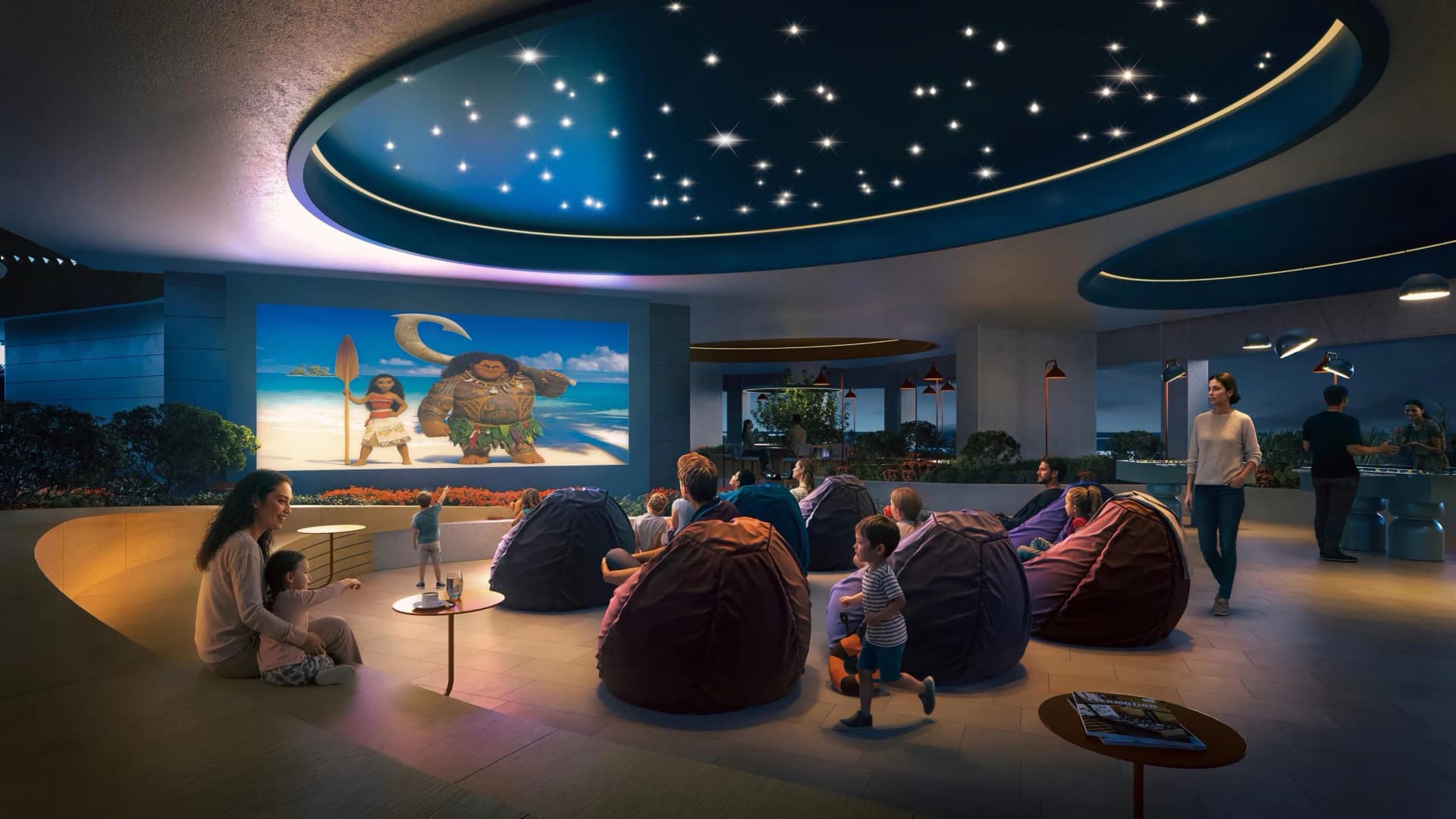 Rove Home Meydan Horizon amenity Outdoor Cinema & Gaming in Meydan, Dubai, by ALAIN