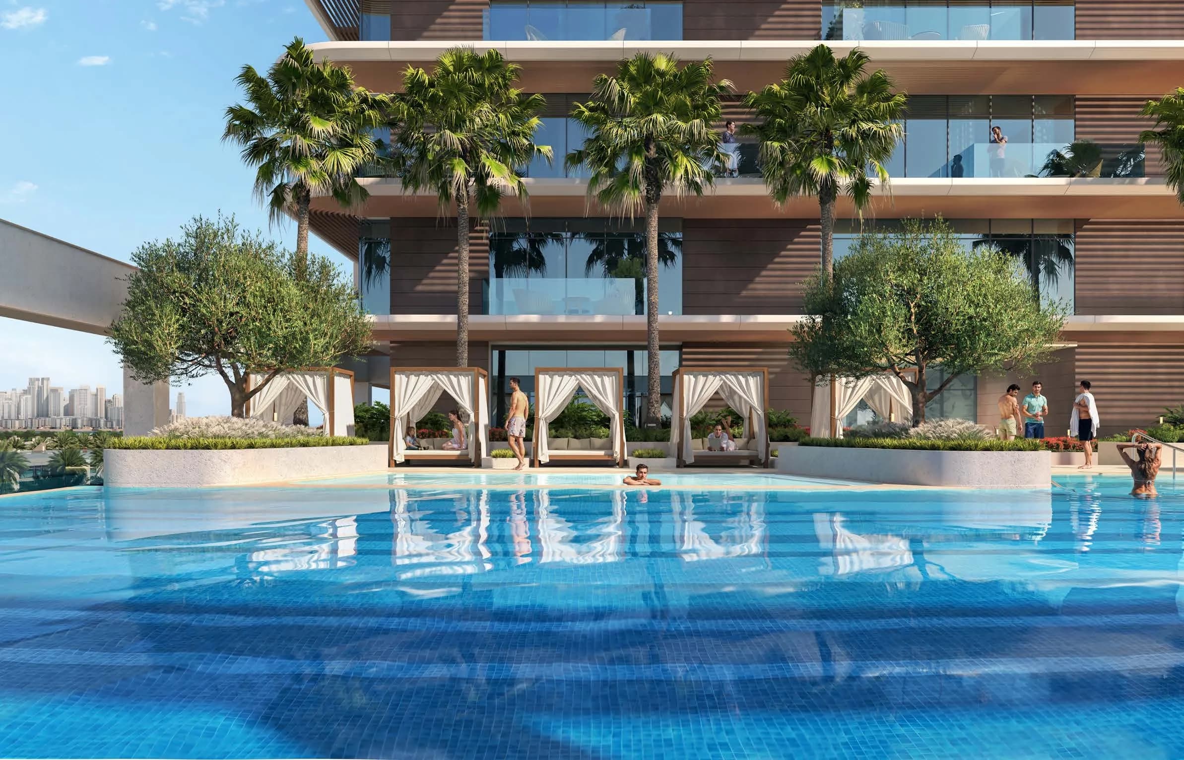 Rove Home Meydan Horizon amenity Pool Deck - Meydan, Dubai - by ALAIN