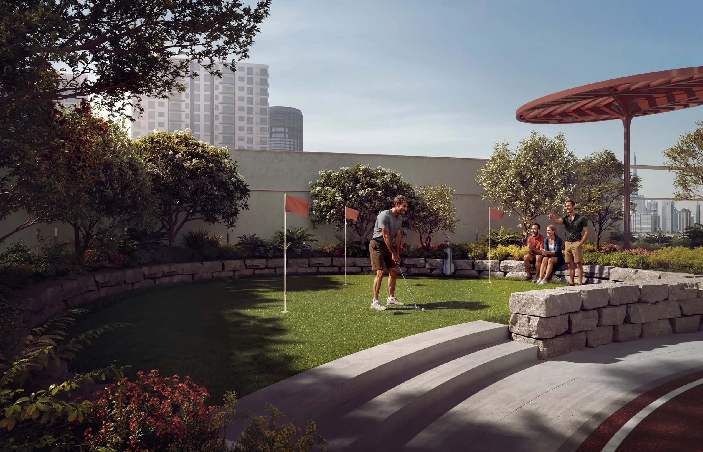 Rove Home Meydan Horizon amenity Putting Green - Meydan, Dubai - by ALAIN