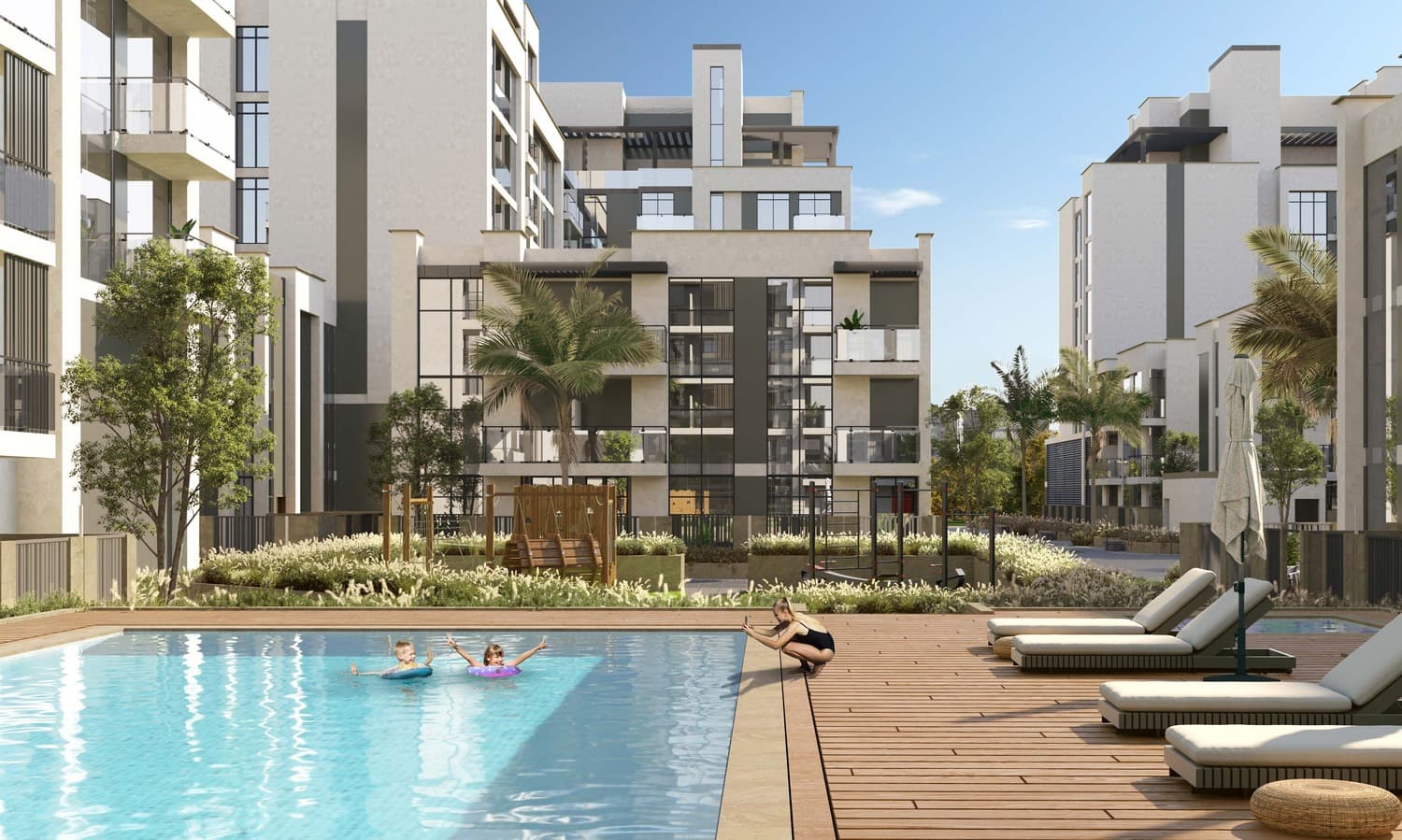 Royal Park amenity Large Swimming Pool - Masdar City, Dubai - by Reportage Properties