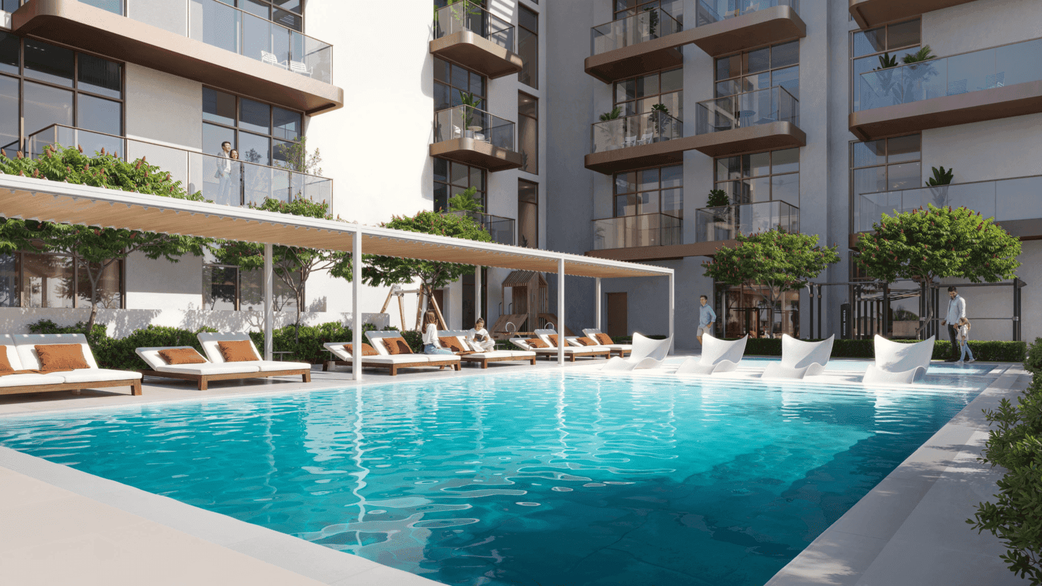 S1LV1ANA Park amenity Pool - JVT (Jumeirah Village Triangle), Dubai - by Object 1