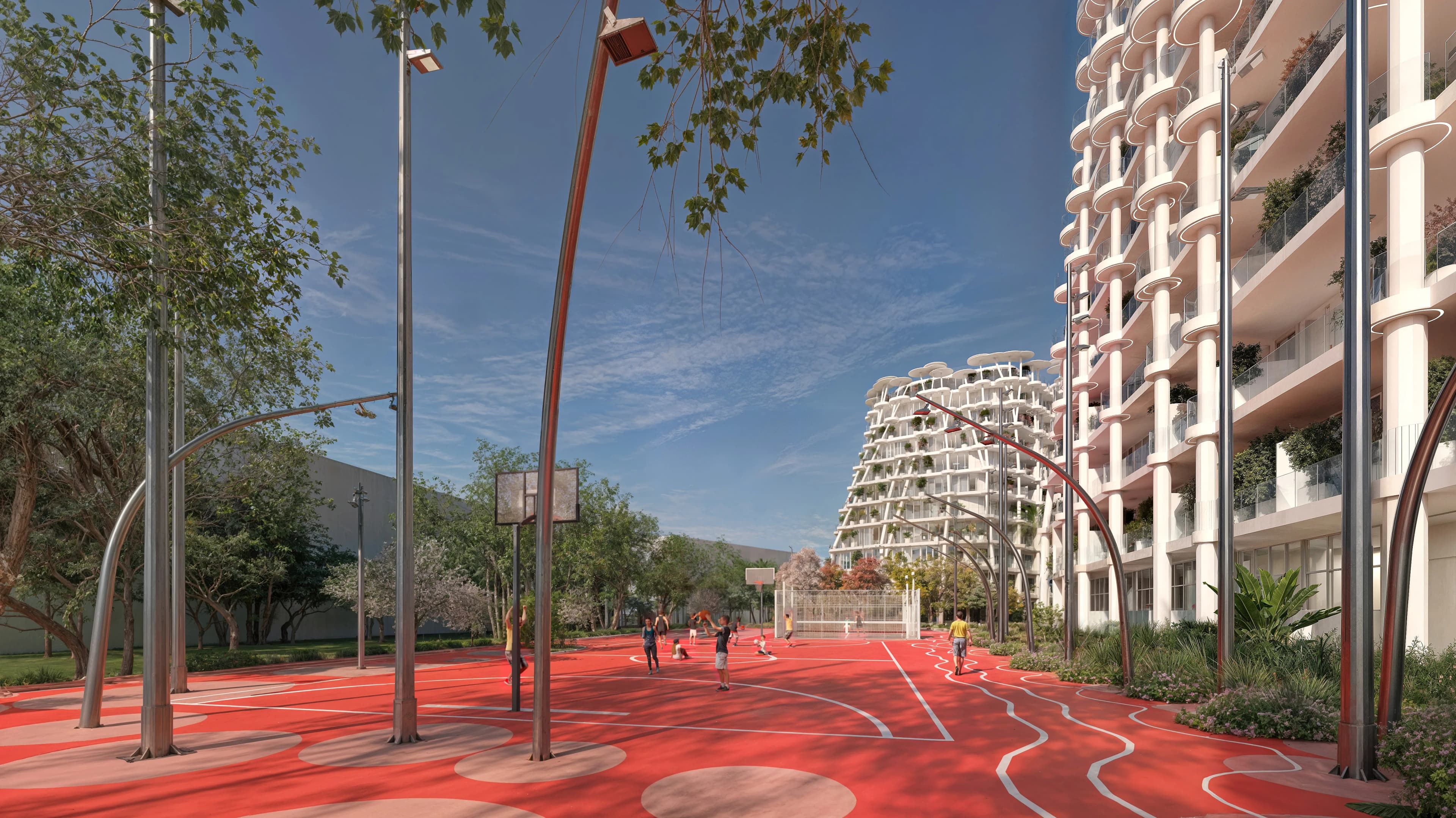 Sakura Gardens amenity Basketball Court - Wadi Al Safa 2, Dubai - by HRE Development
