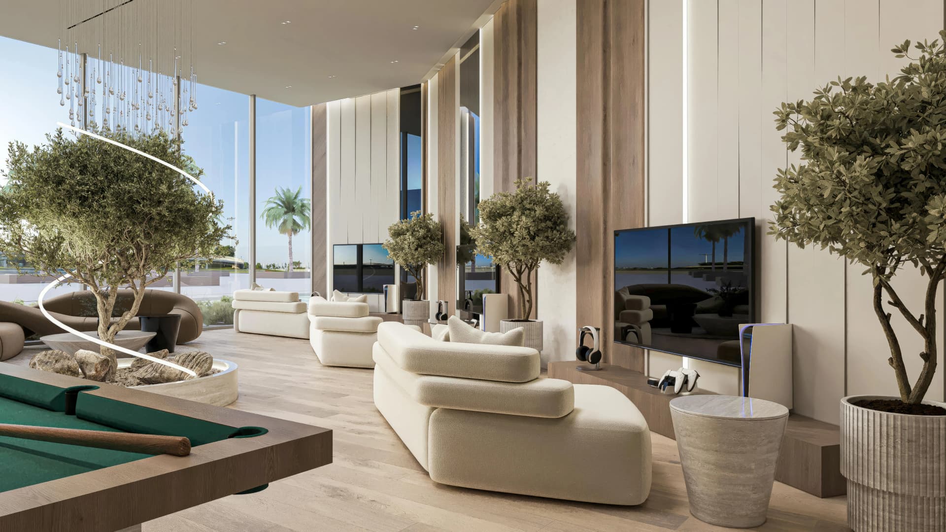 Sakura Gardens amenity Gaming Room in Wadi Al Safa 2, Dubai, by HRE Development